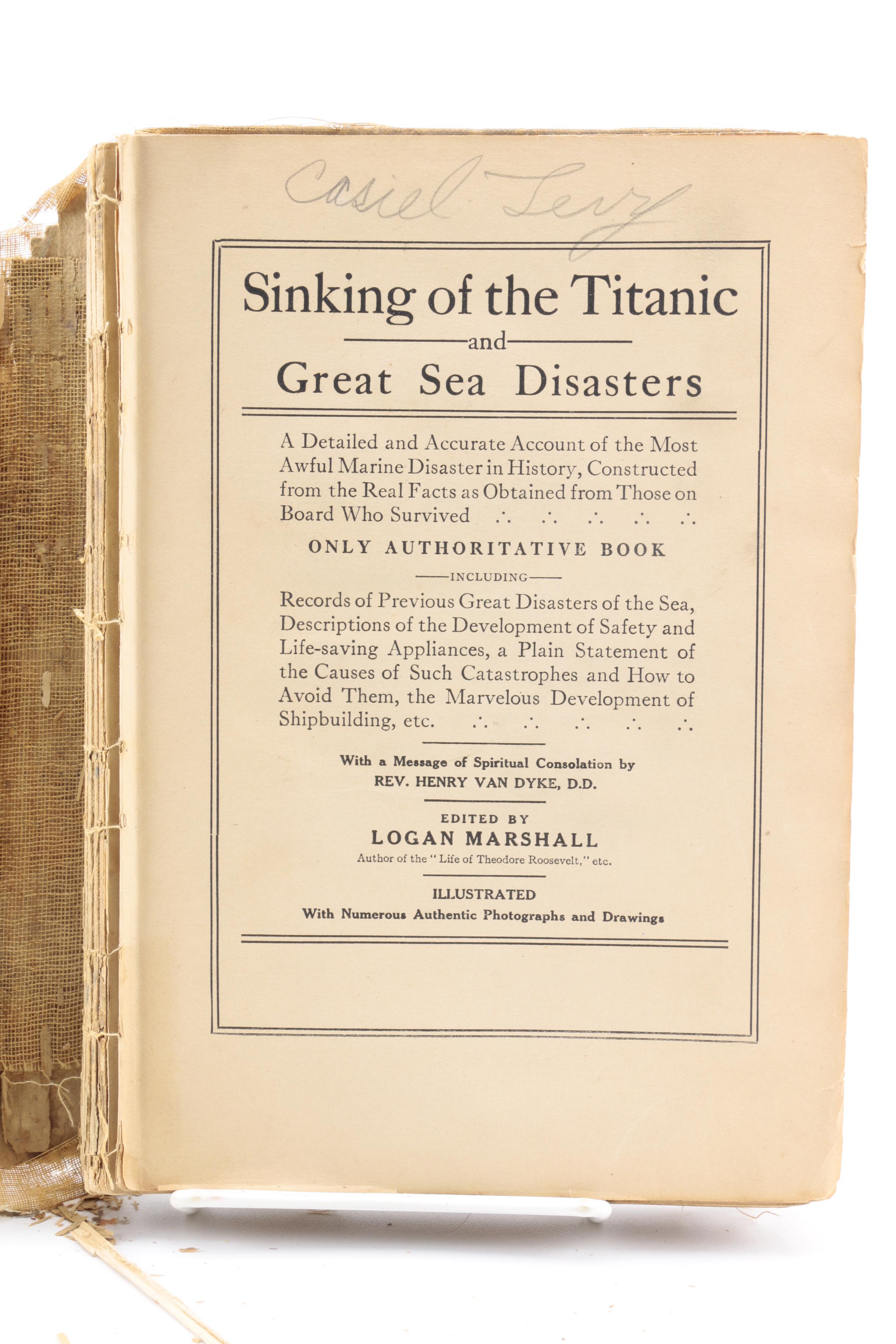 1912 "Sinking of the Titanic and Great Sea Disasters"