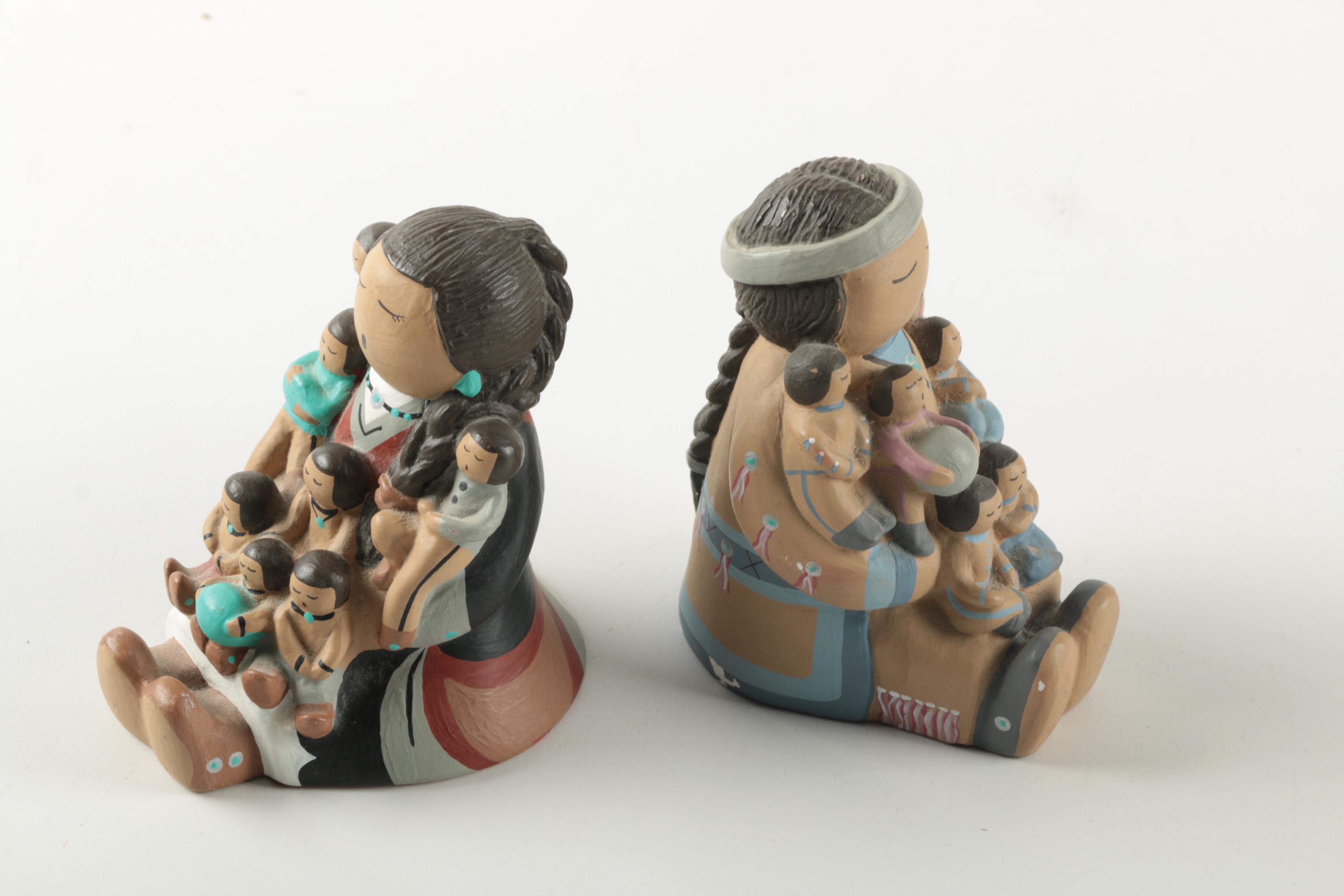 Native American Storyteller Doll Figurines