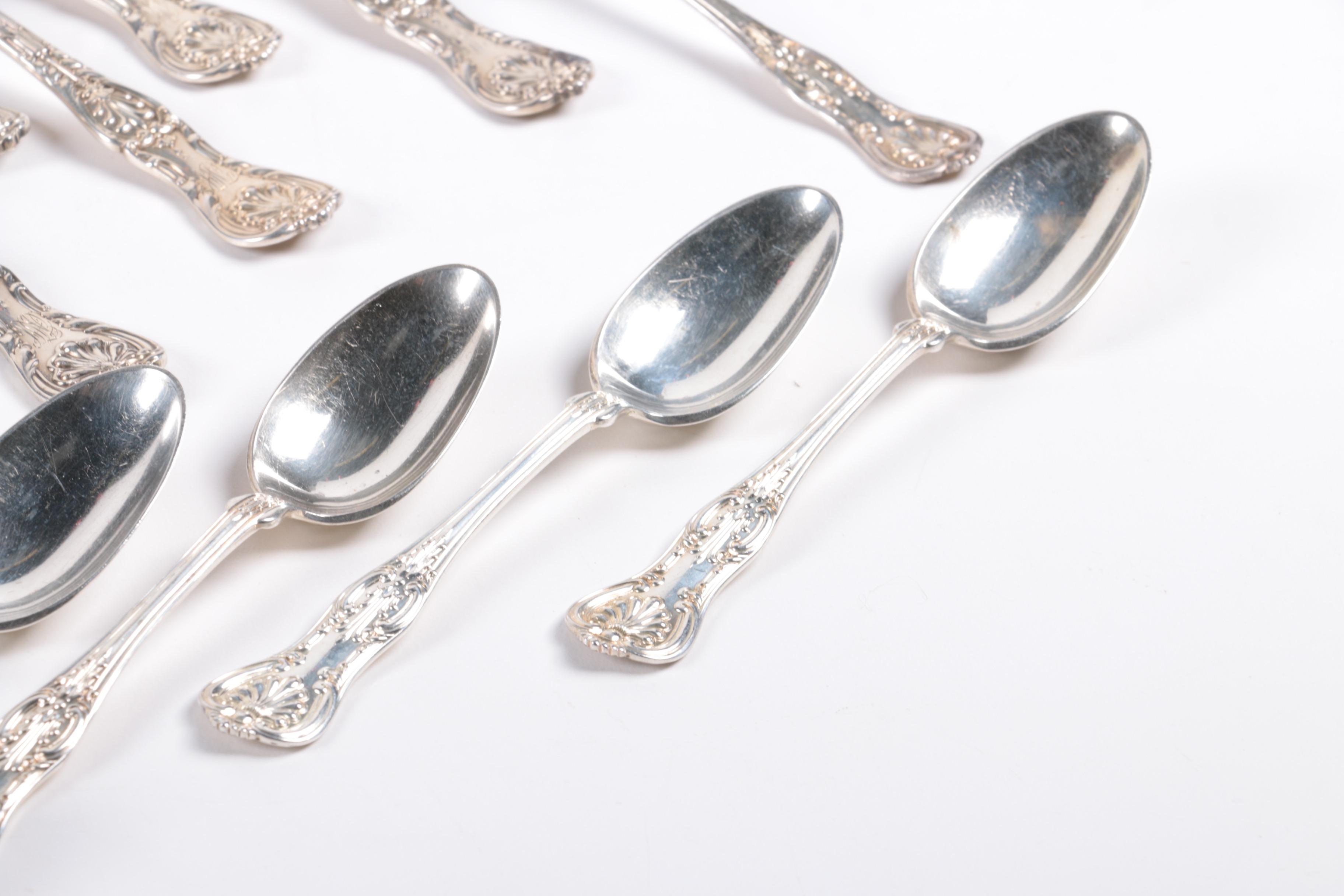 Gorham "King George" Sterling Silver Forks and Wallace & Sons "Kings" Spoons