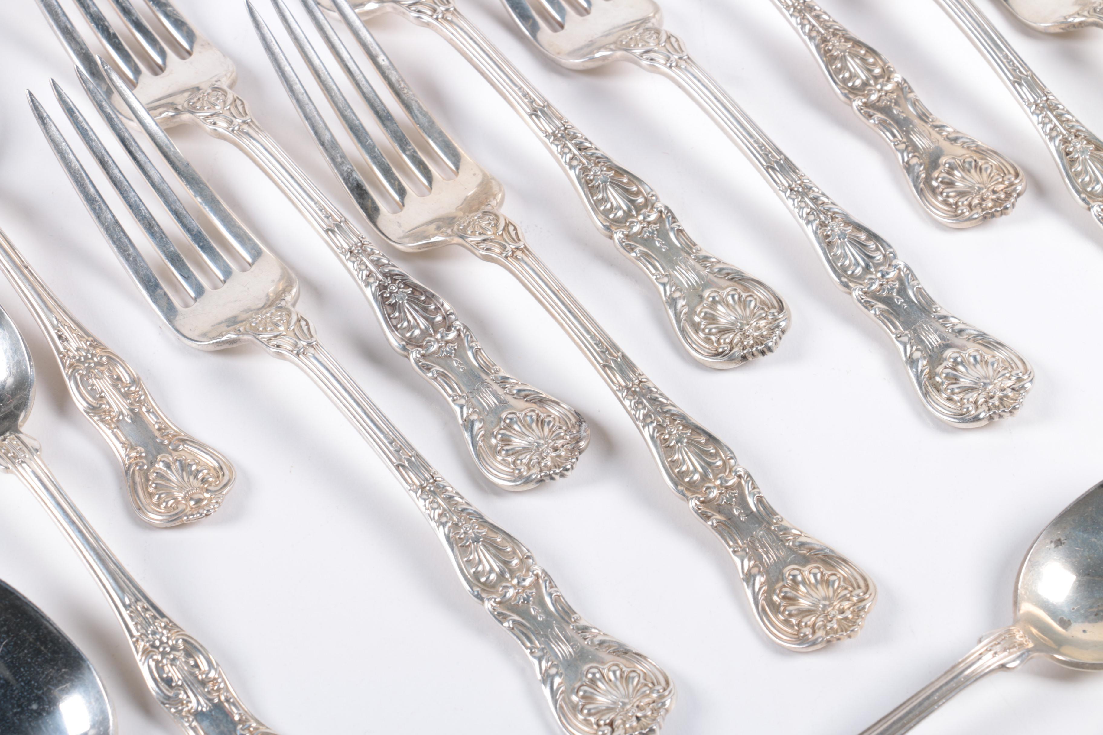 Gorham "King George" Sterling Silver Forks and Wallace & Sons "Kings" Spoons
