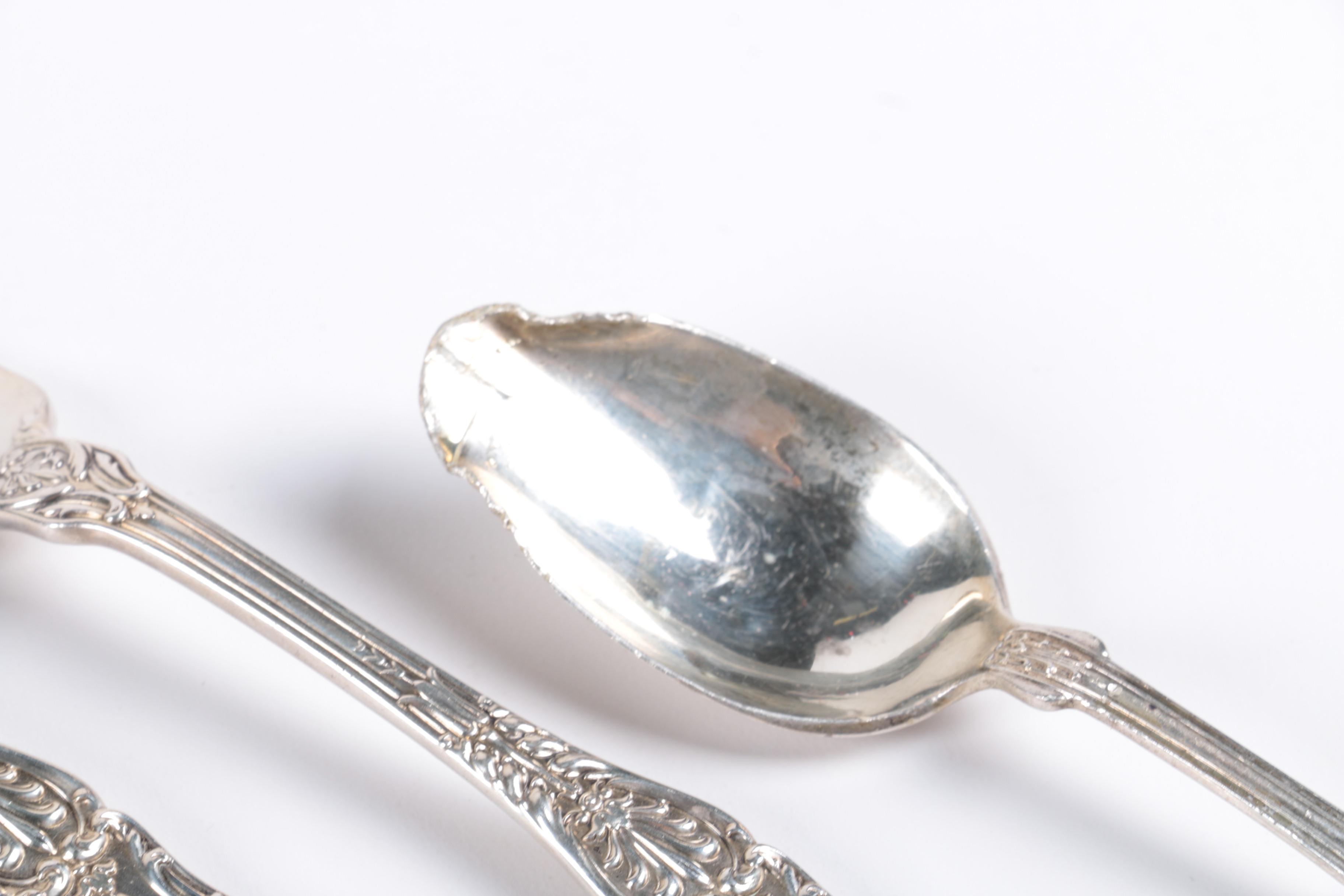 Gorham "King George" Sterling Silver Forks and Wallace & Sons "Kings" Spoons