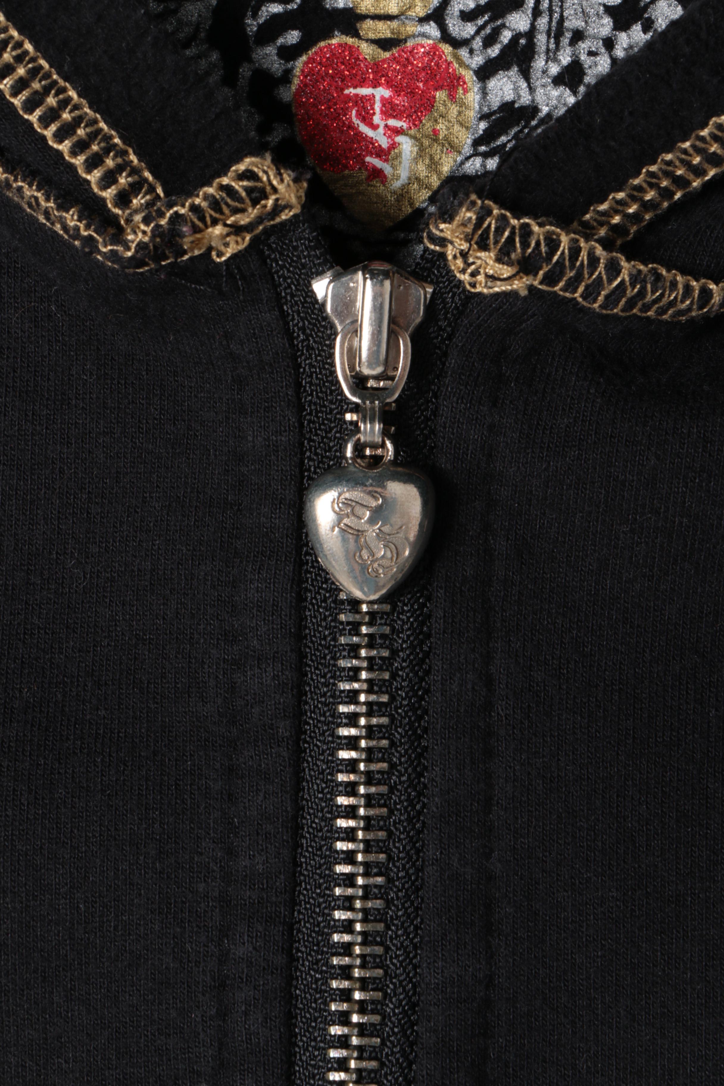 Women's Twisted Heart Black Cotton Sweatsuit