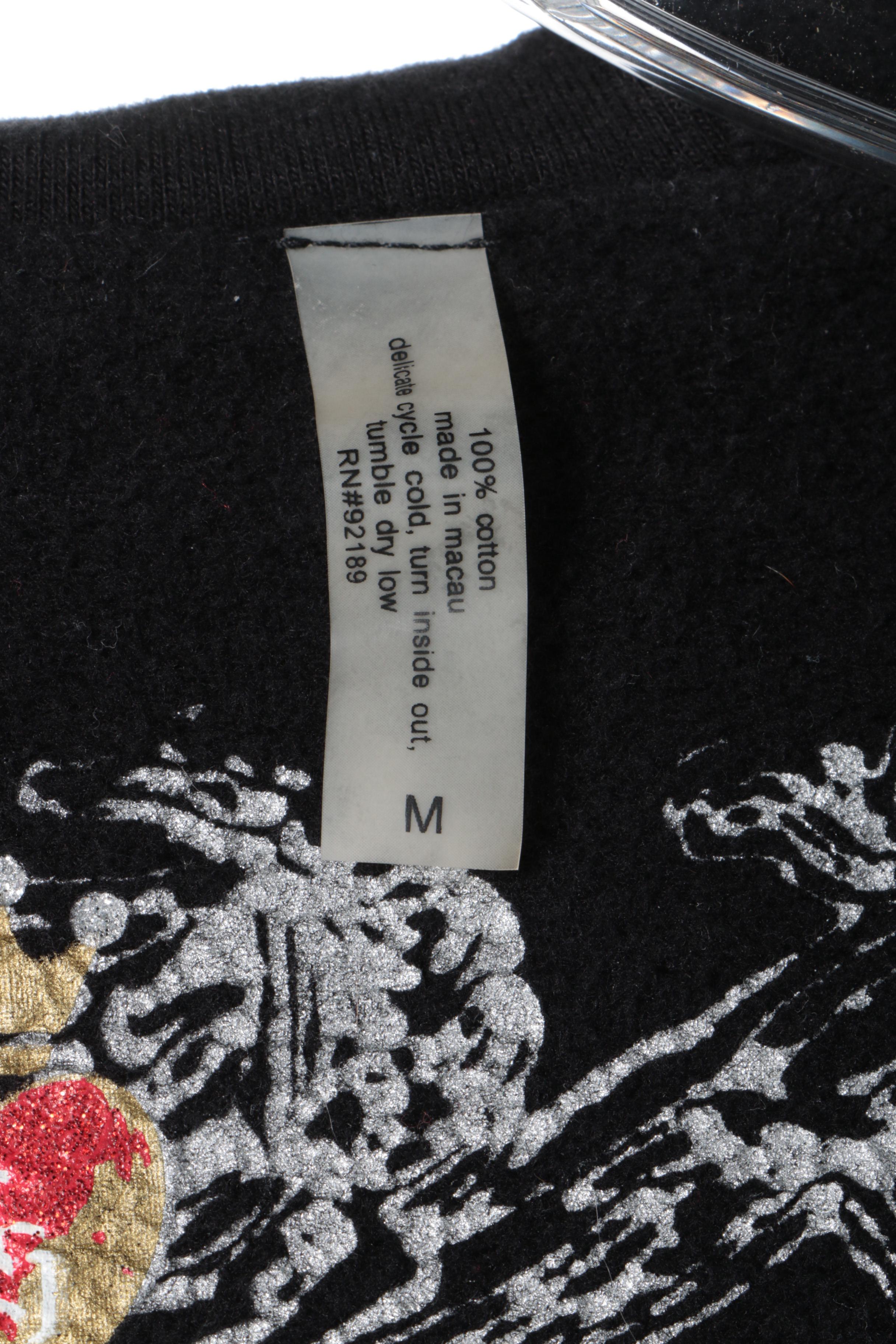 Women's Twisted Heart Black Cotton Sweatsuit