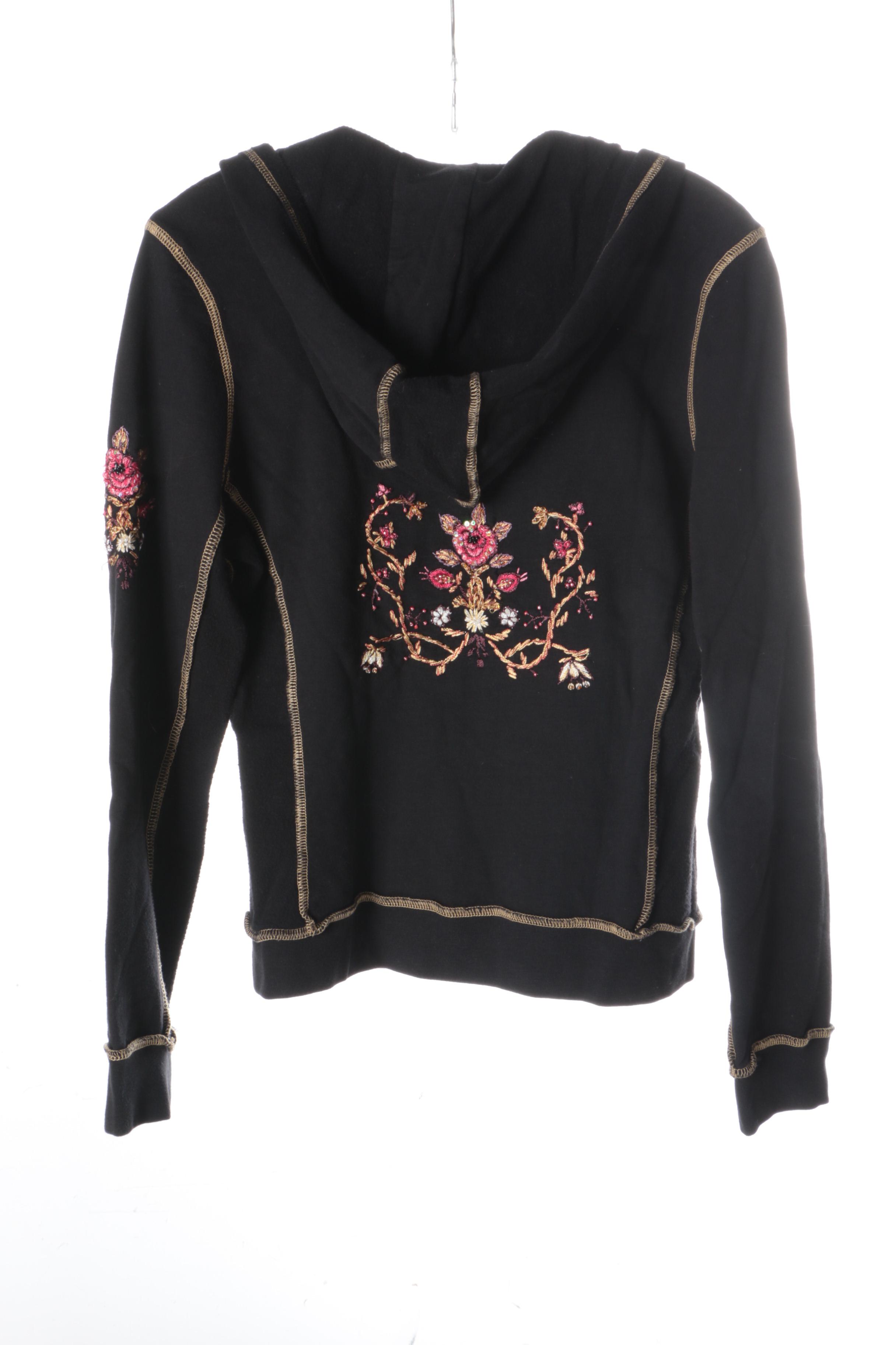 Women's Twisted Heart Black Cotton Sweatsuit