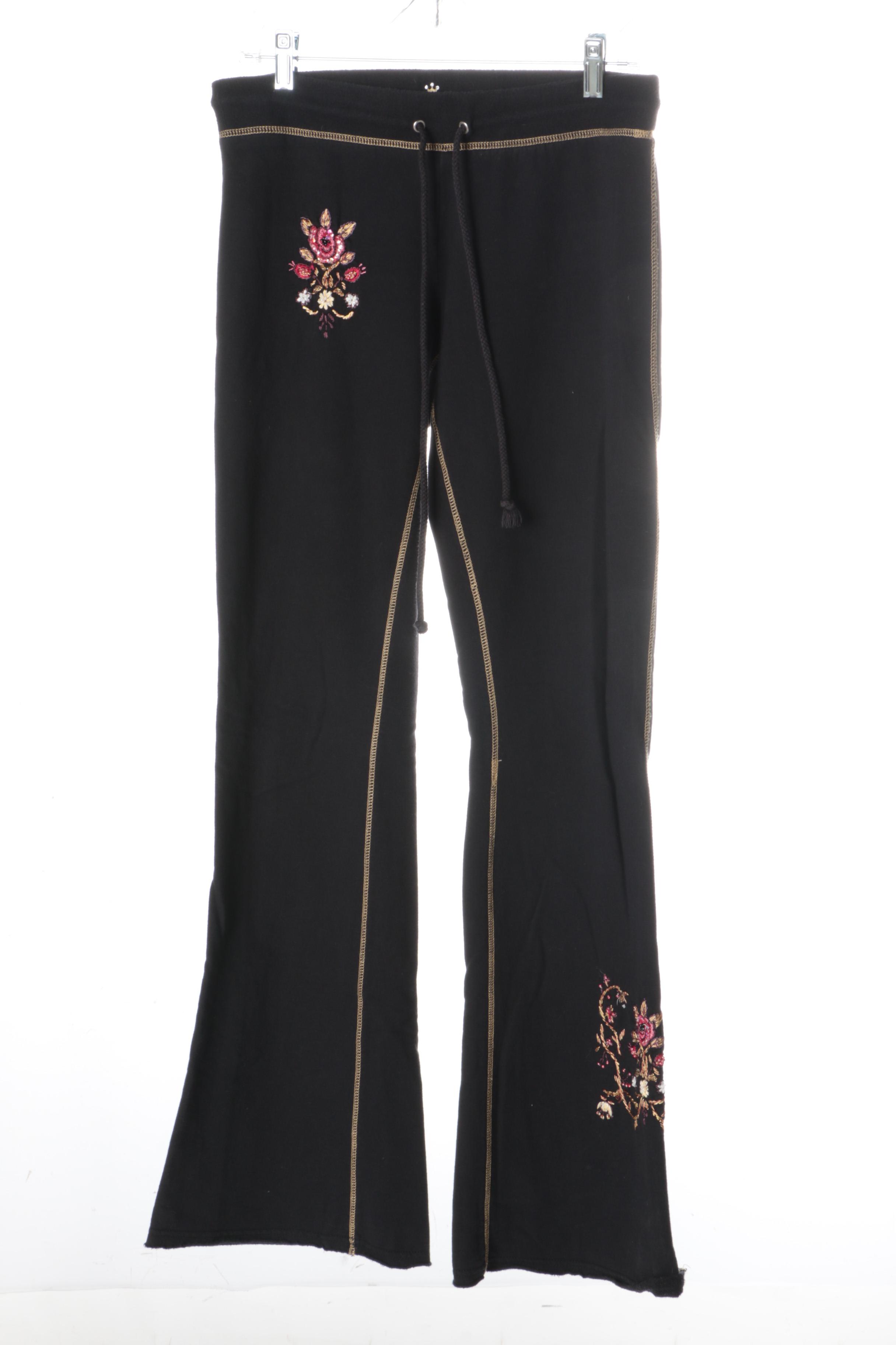 Women's Twisted Heart Black Cotton Sweatsuit