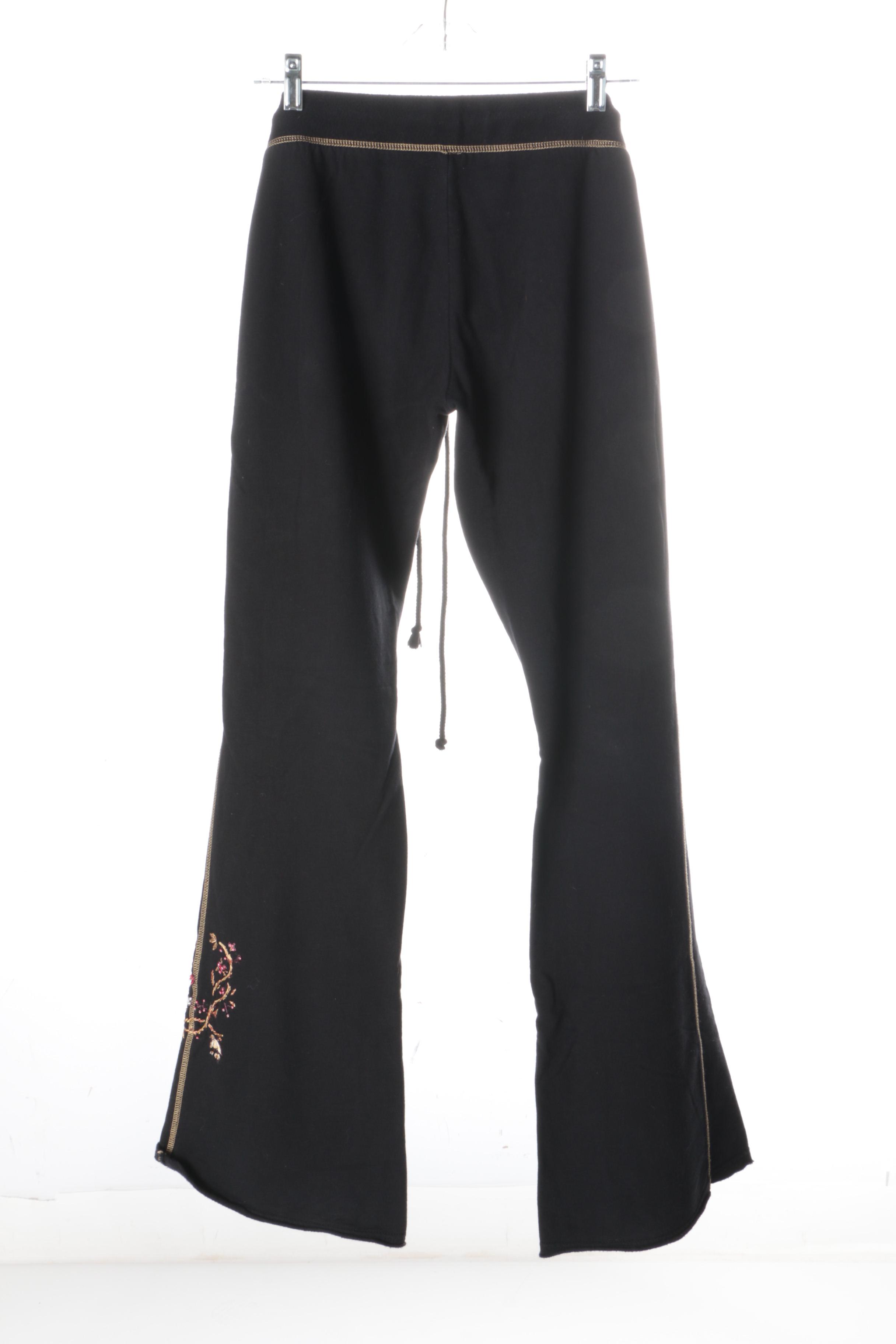 Women's Twisted Heart Black Cotton Sweatsuit