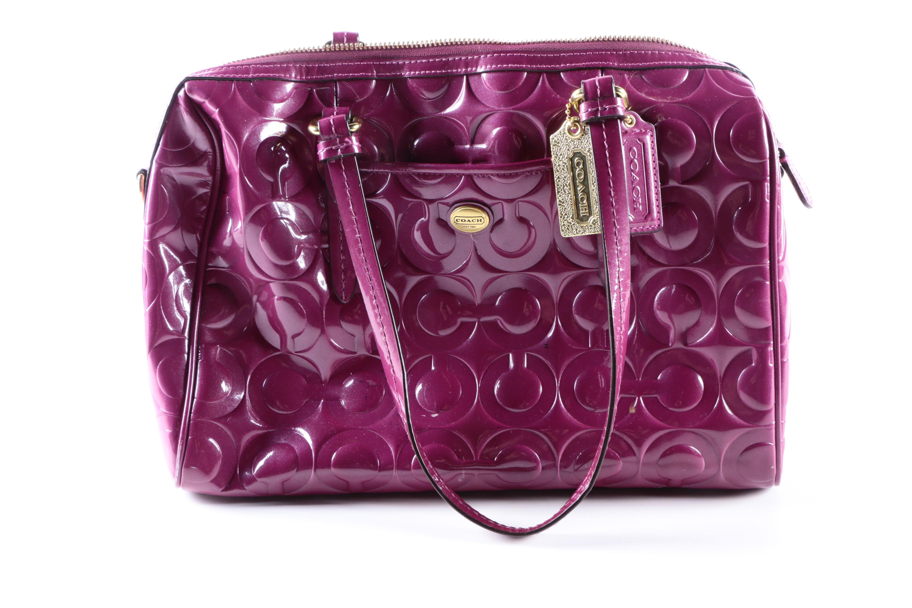 Coach Patent Leather Peyton Handbag with Wallet