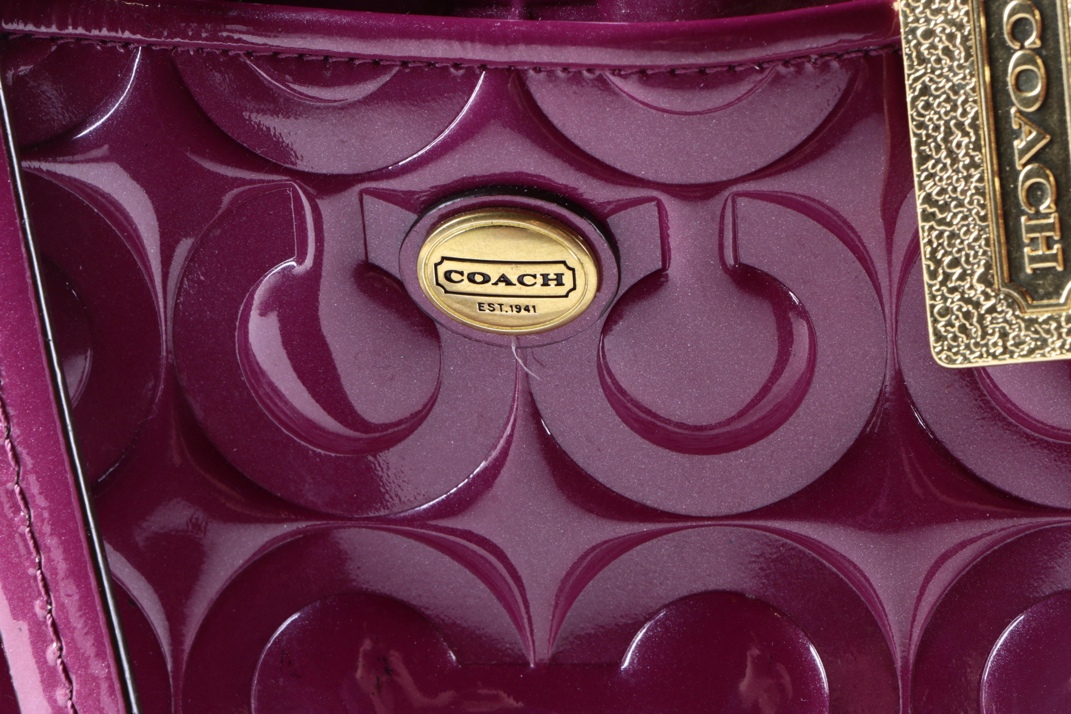 Coach Patent Leather Peyton Handbag with Wallet