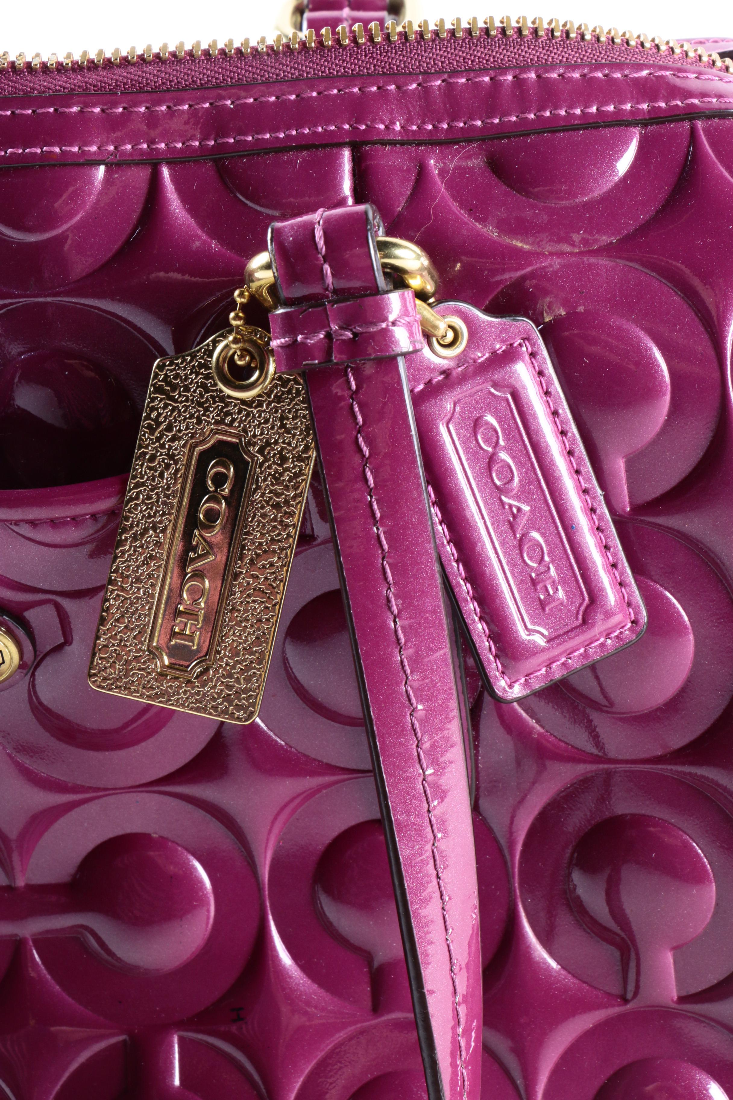 Coach Patent Leather Peyton Handbag with Wallet