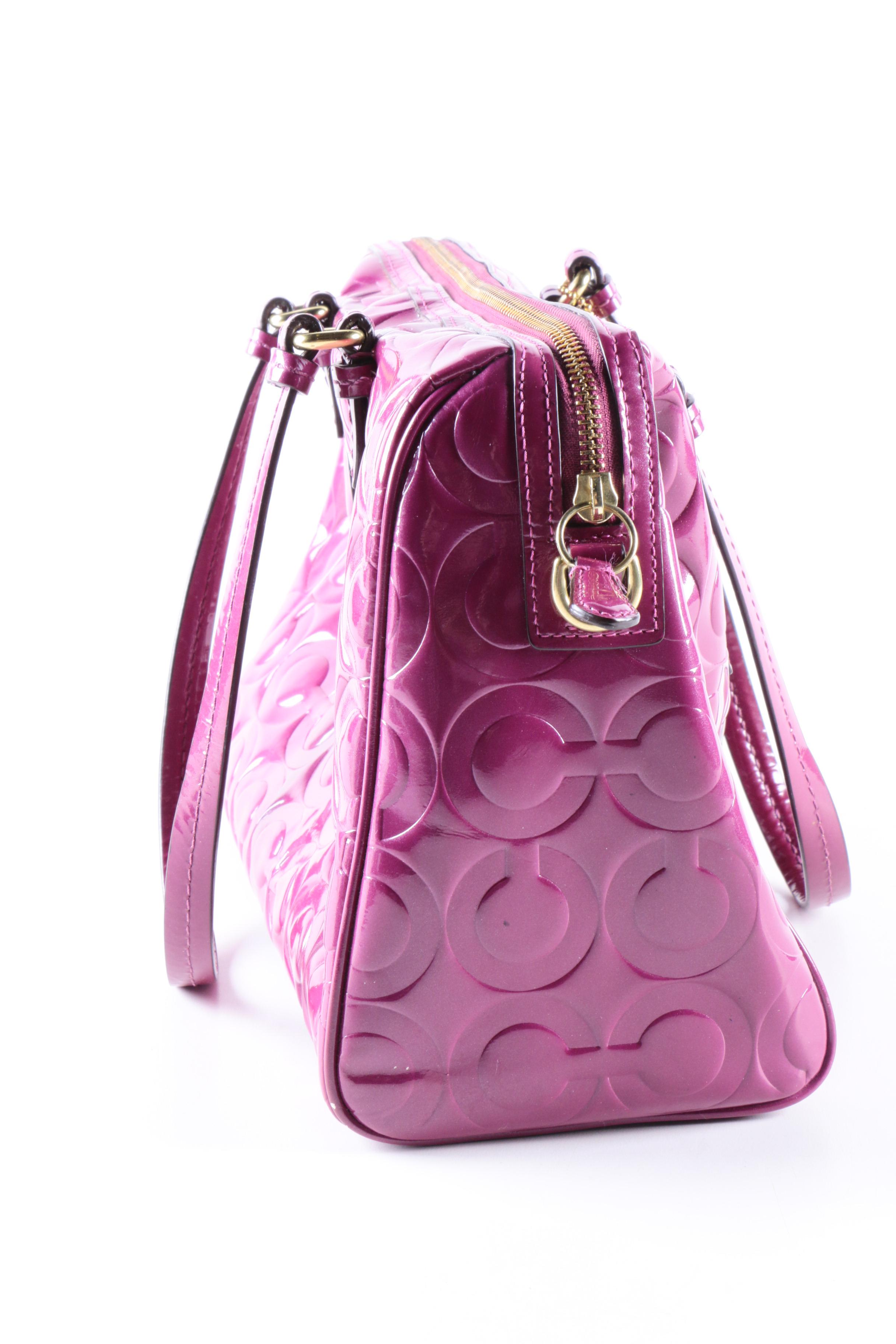 Coach Patent Leather Peyton Handbag with Wallet