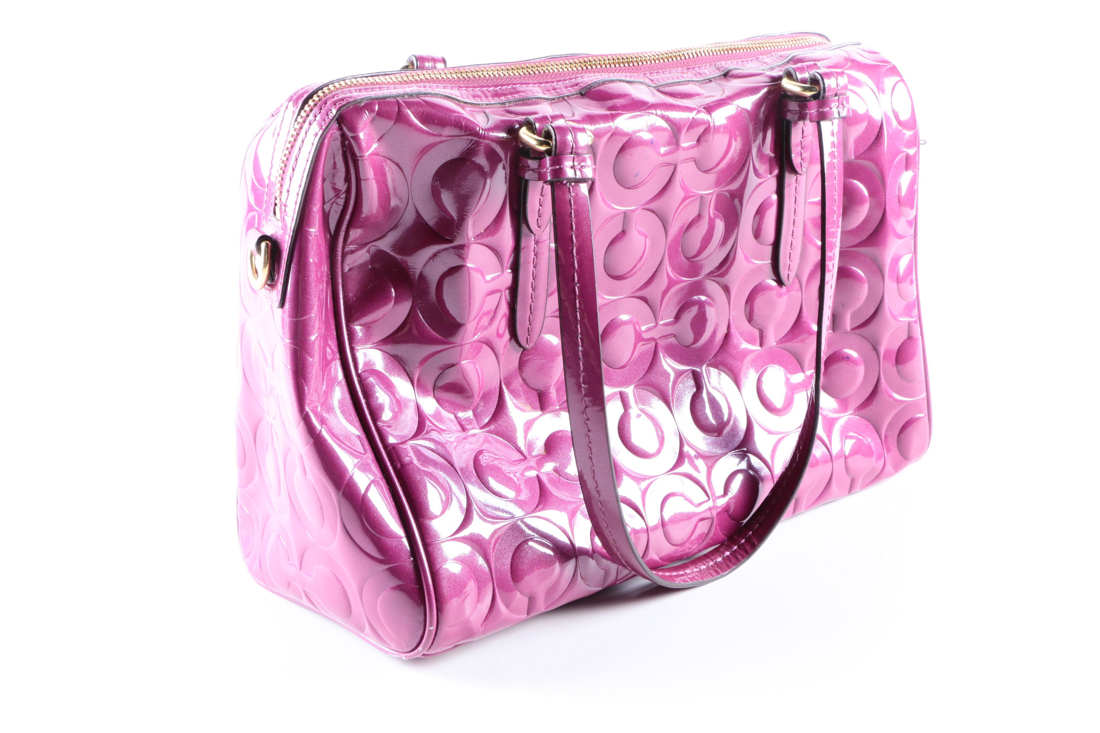 Coach Patent Leather Peyton Handbag with Wallet