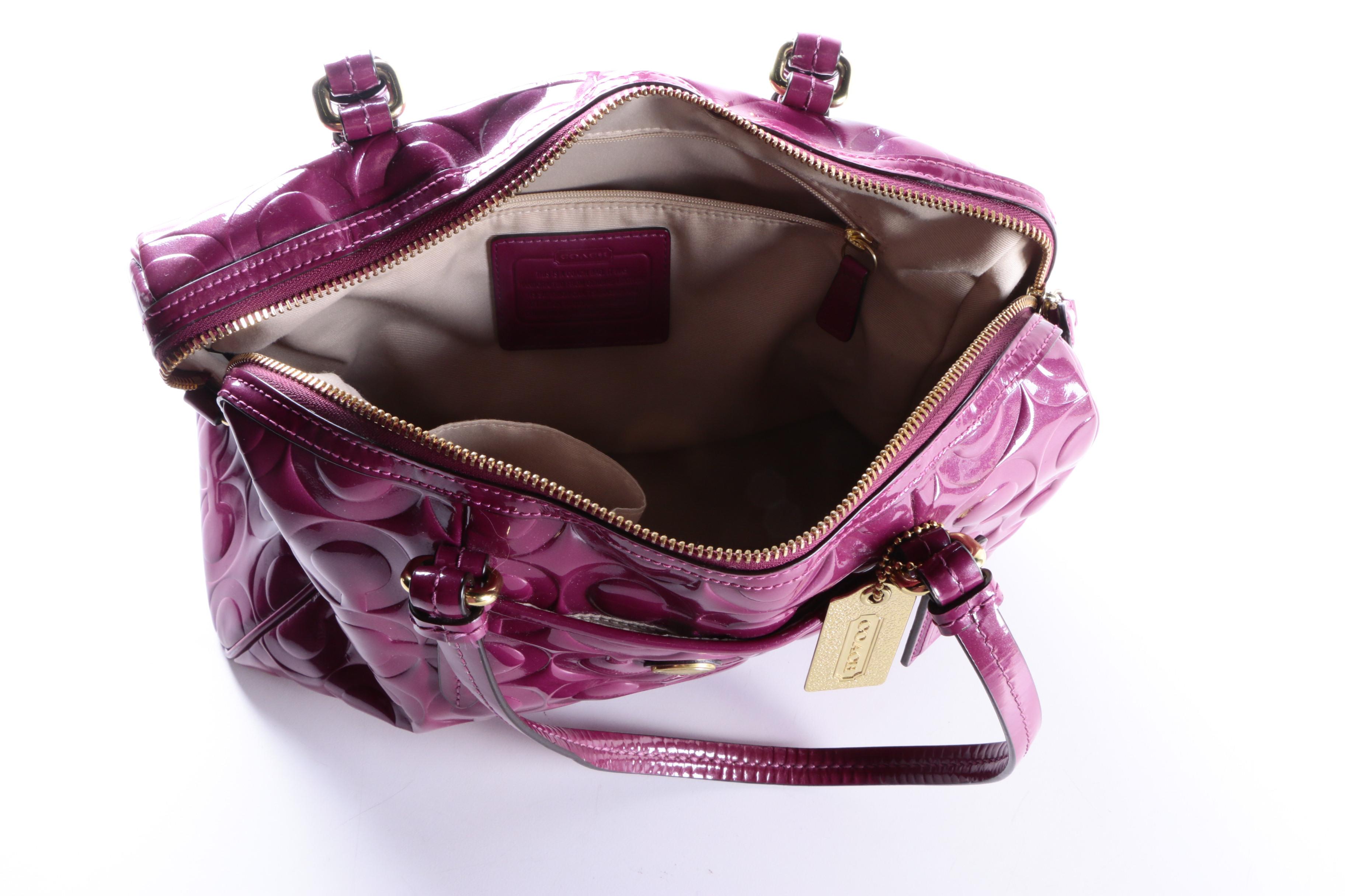 Coach Patent Leather Peyton Handbag with Wallet