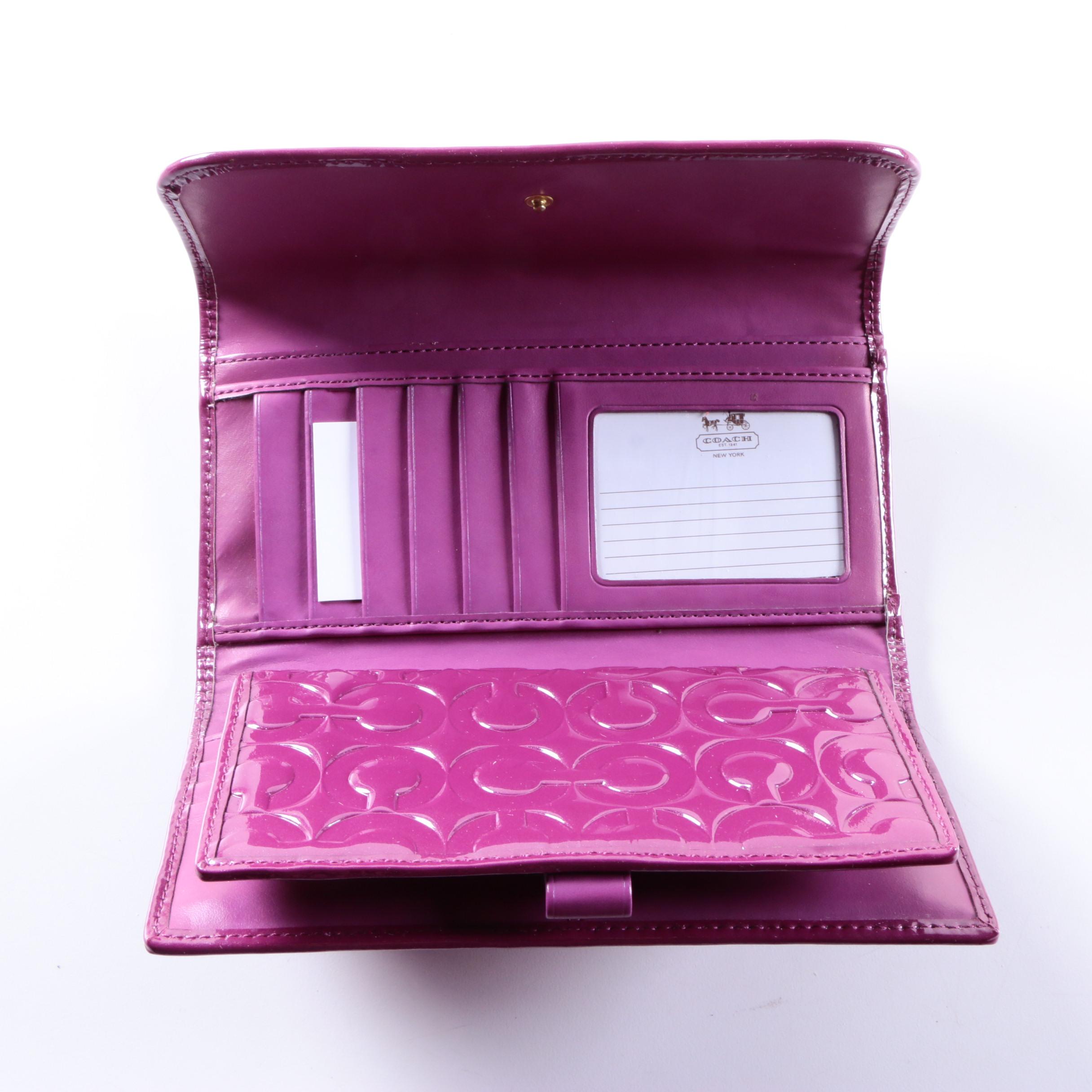 Coach Patent Leather Peyton Handbag with Wallet