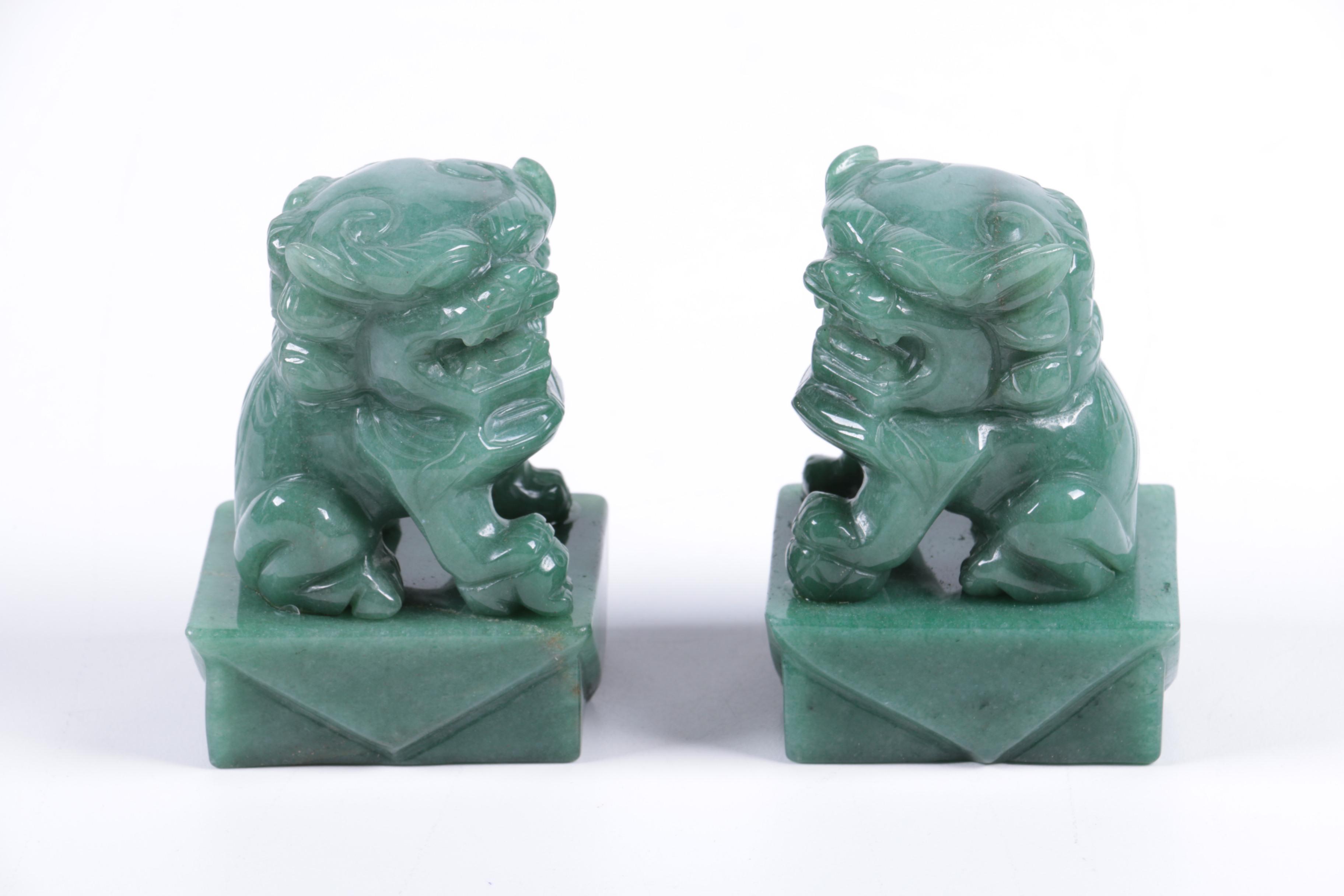 Aventurine Guardian Lion Figurines