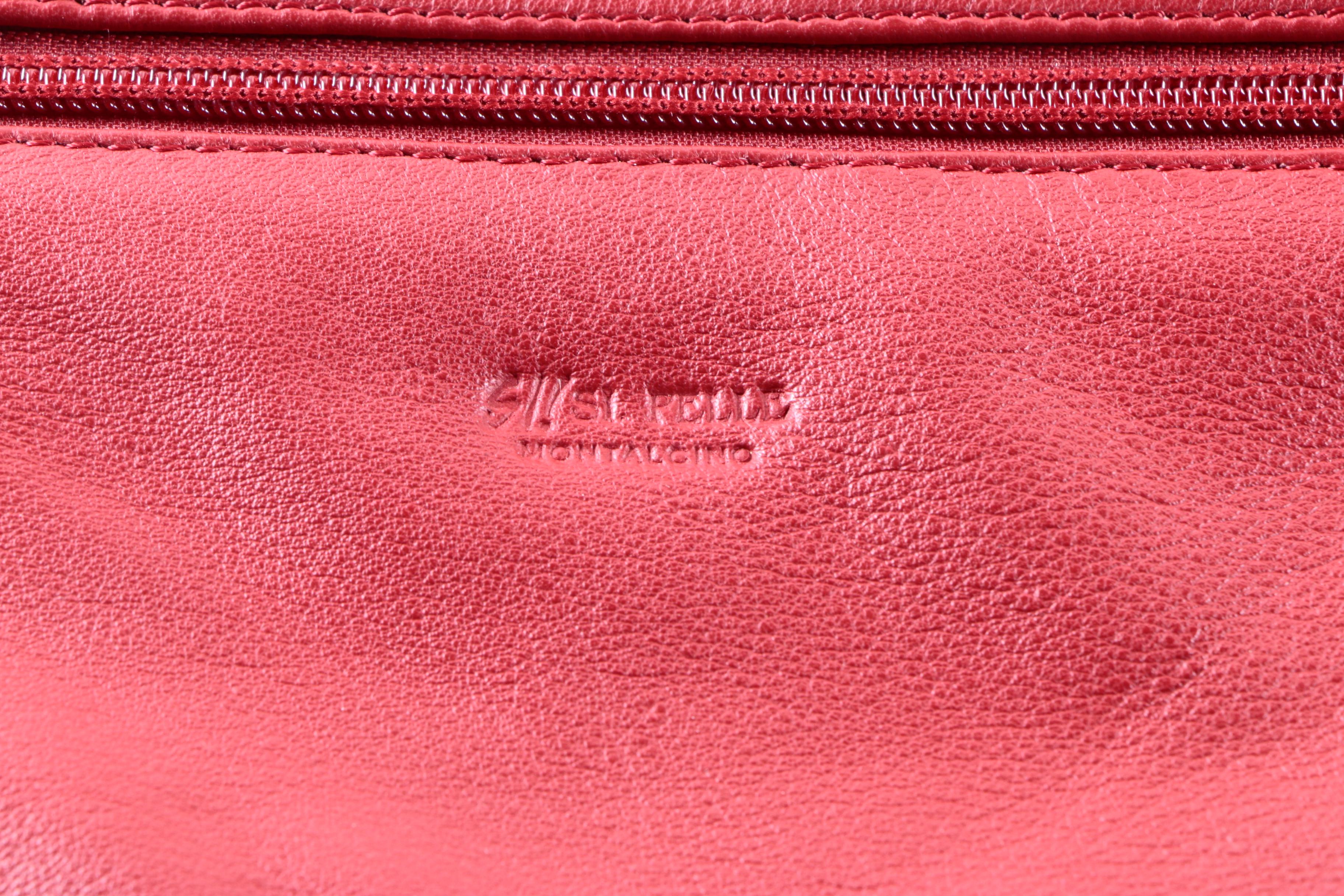 Si.Si.Pelle Montalcino Red Leather Clutch