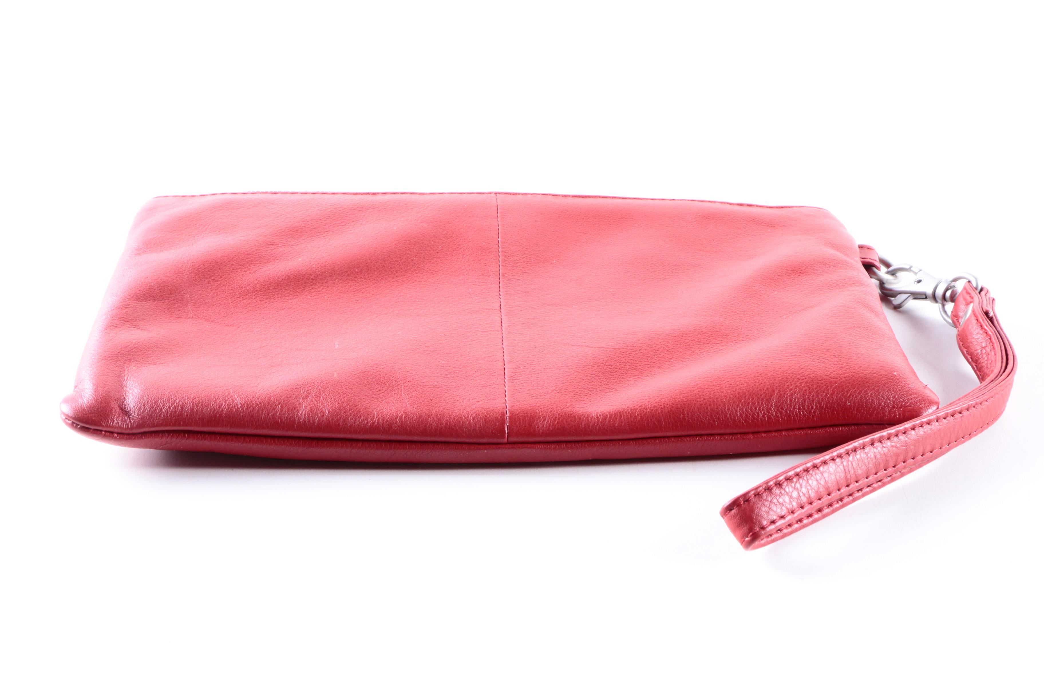 Si.Si.Pelle Montalcino Red Leather Clutch