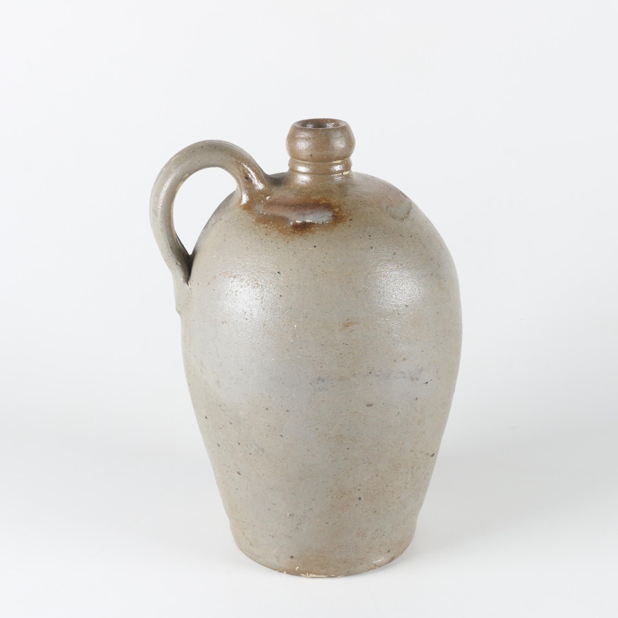 Salt Glazed Stoneware Jug with Handle