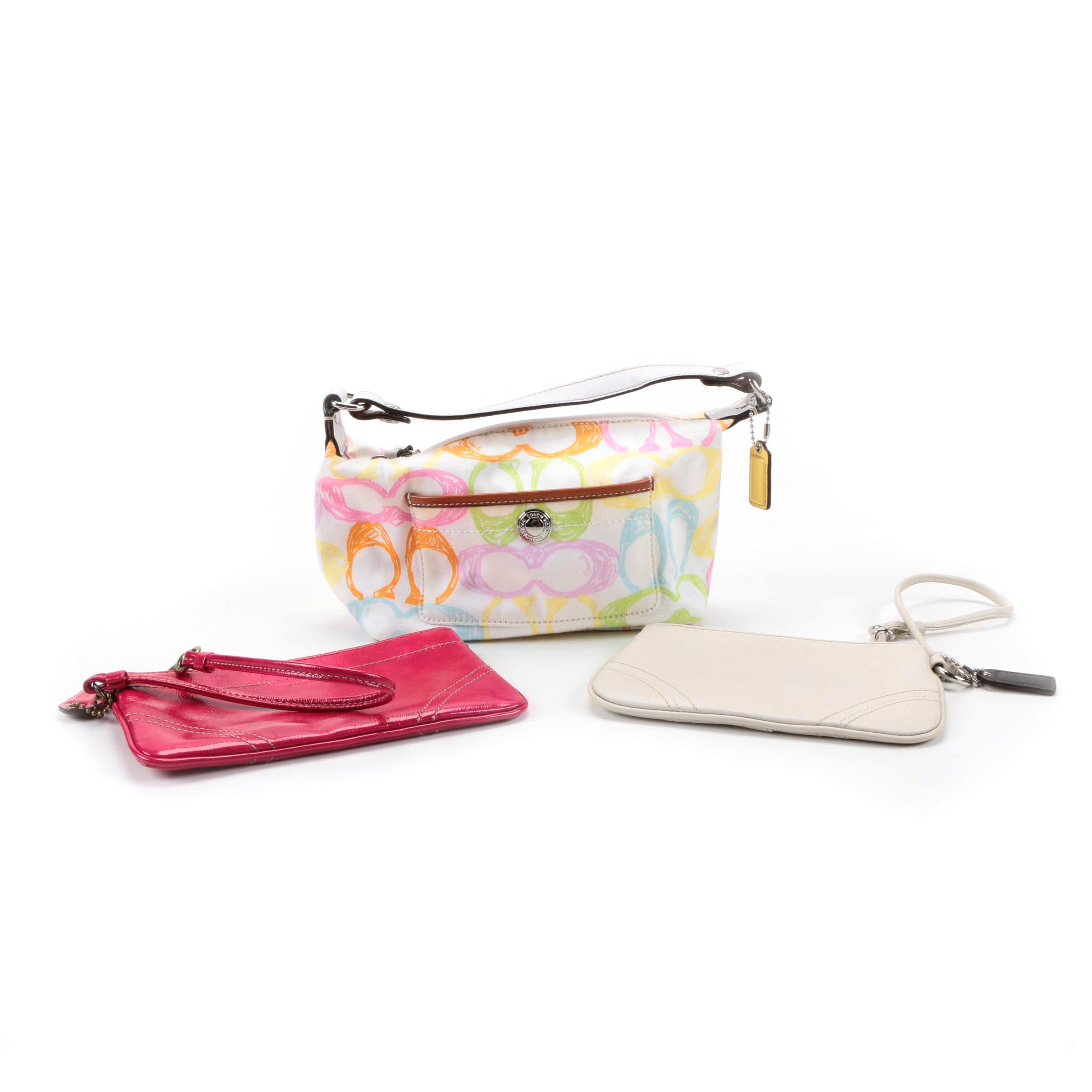 Coach Signature Scribble Demi Pouchette and Leather Wristlets