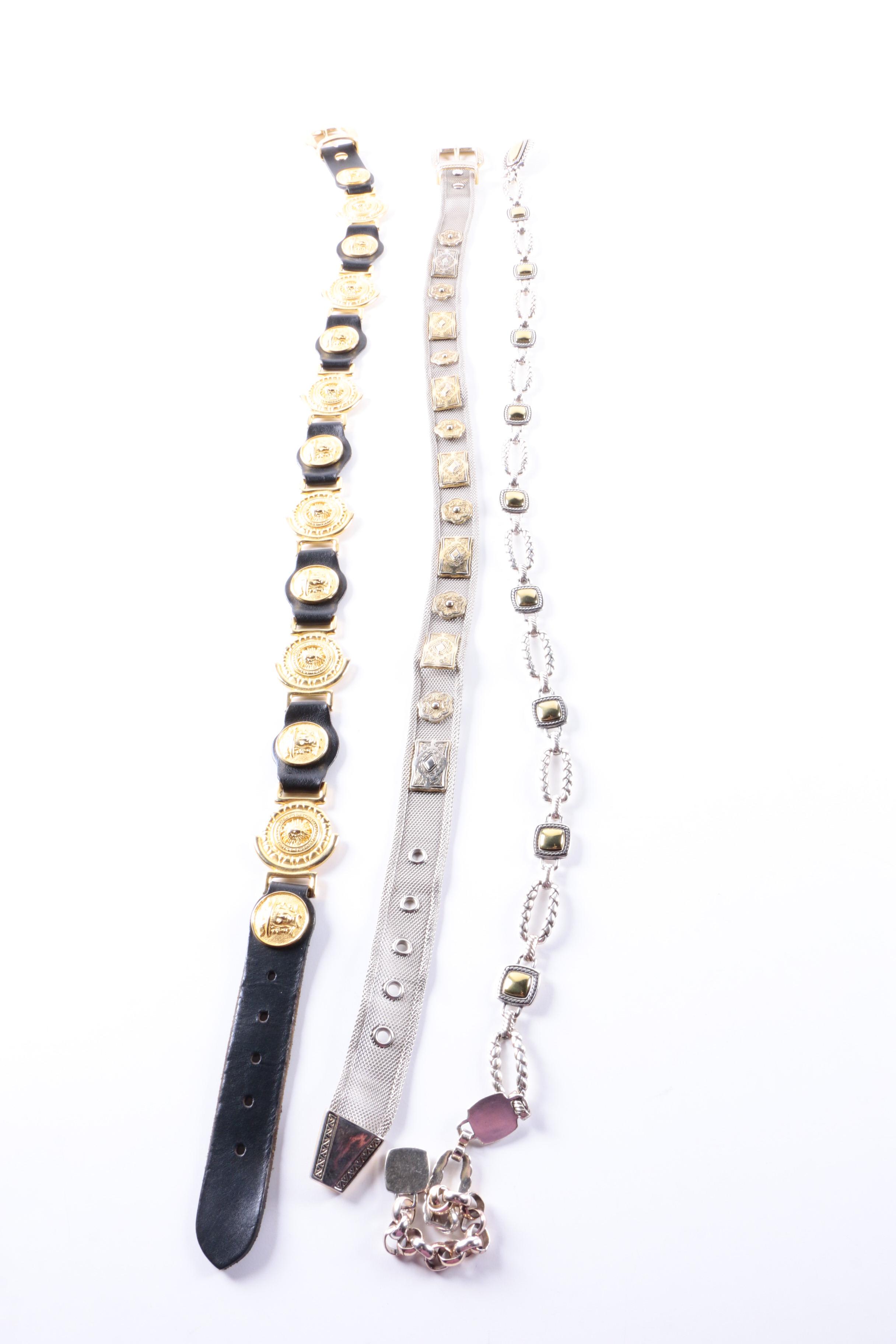 Women's Metal, Snakeskin and Leather Belts Including Brighton