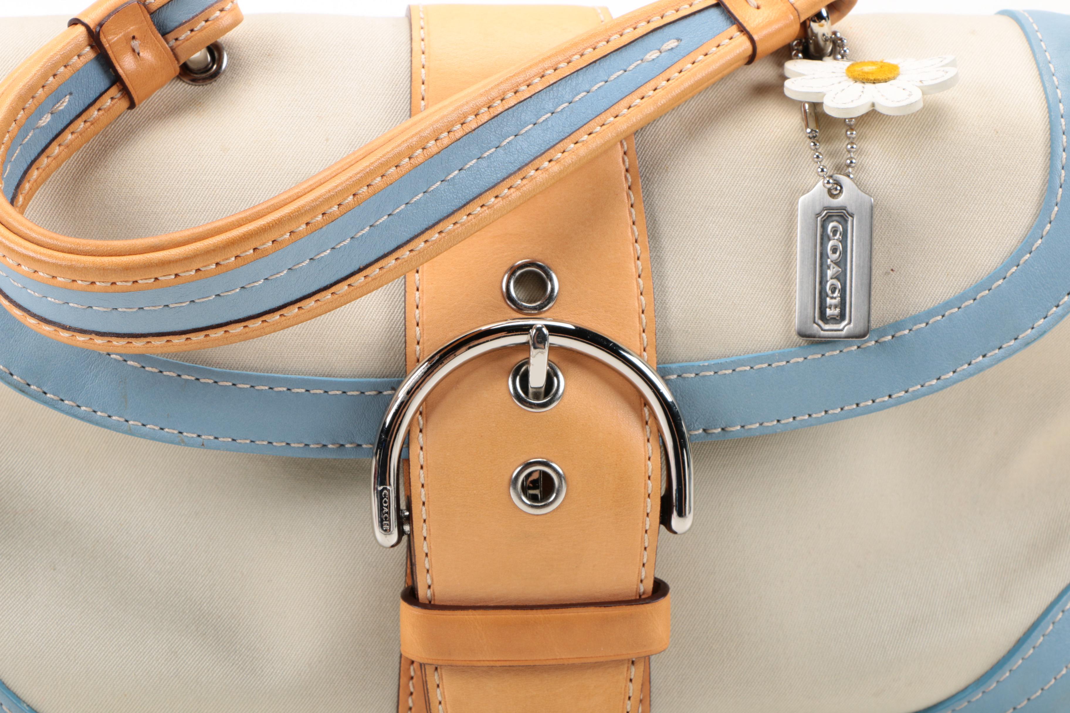Coach Daisy Canvas Purse with Leather Trim