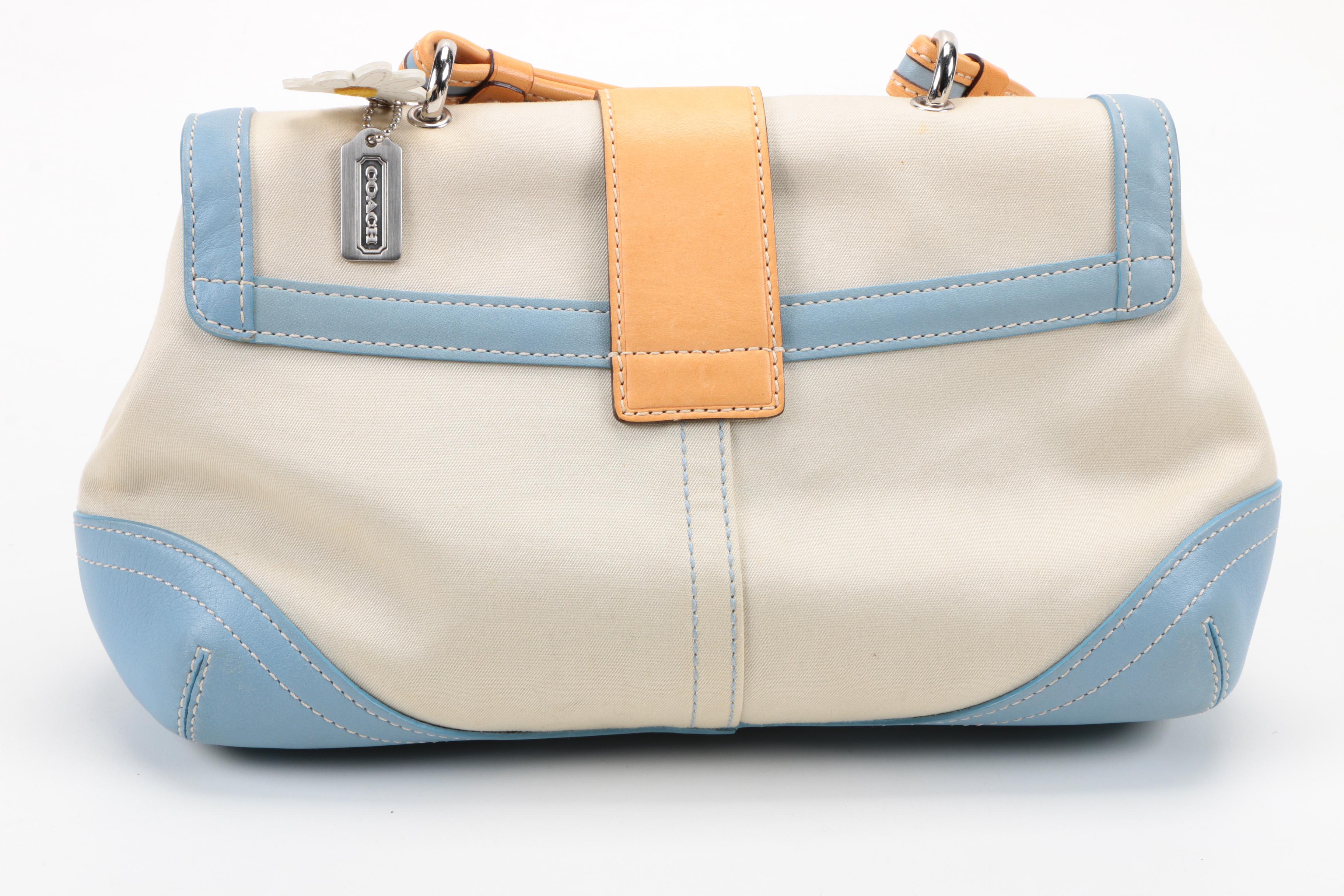 Coach Daisy Canvas Purse with Leather Trim