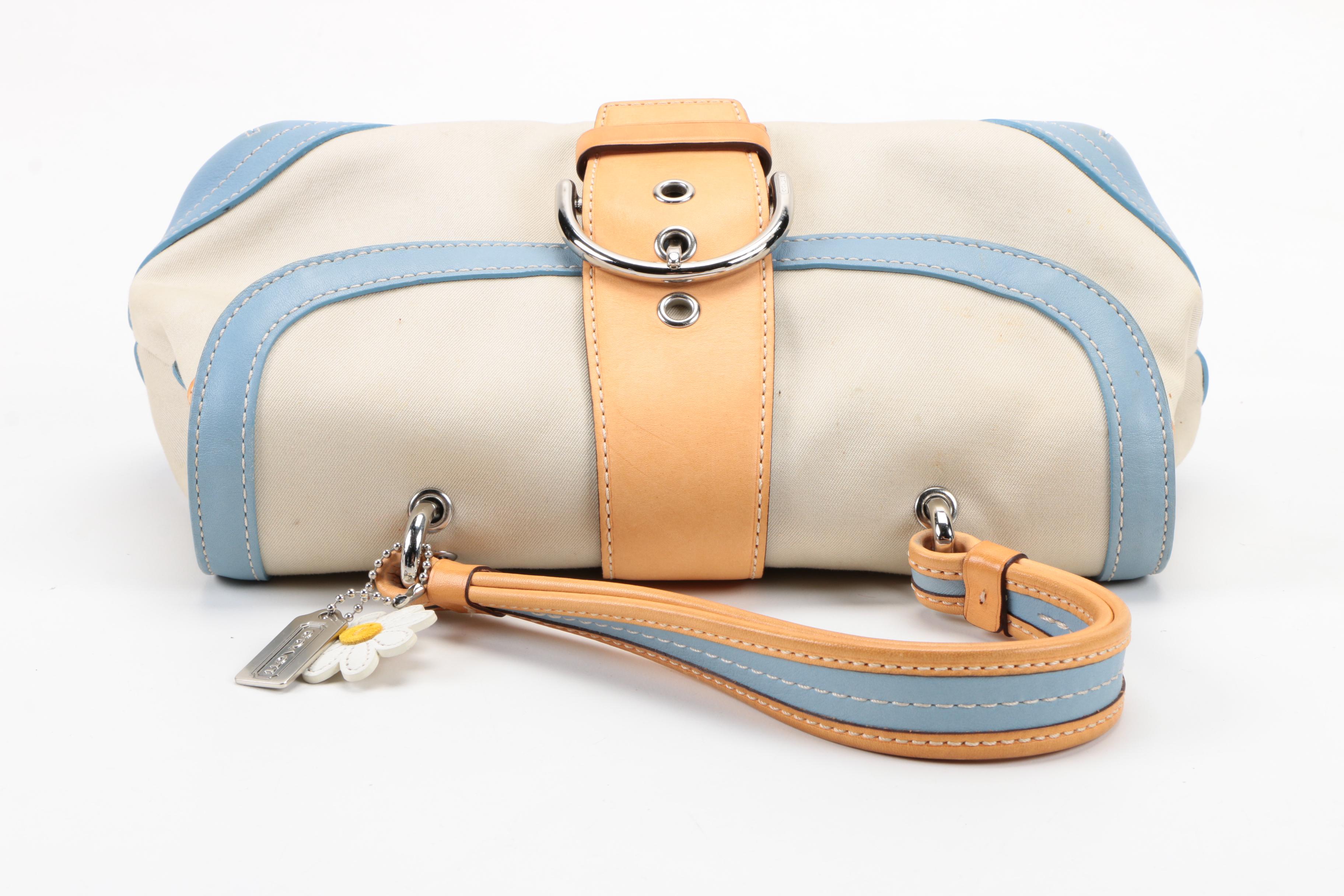 Coach Daisy Canvas Purse with Leather Trim