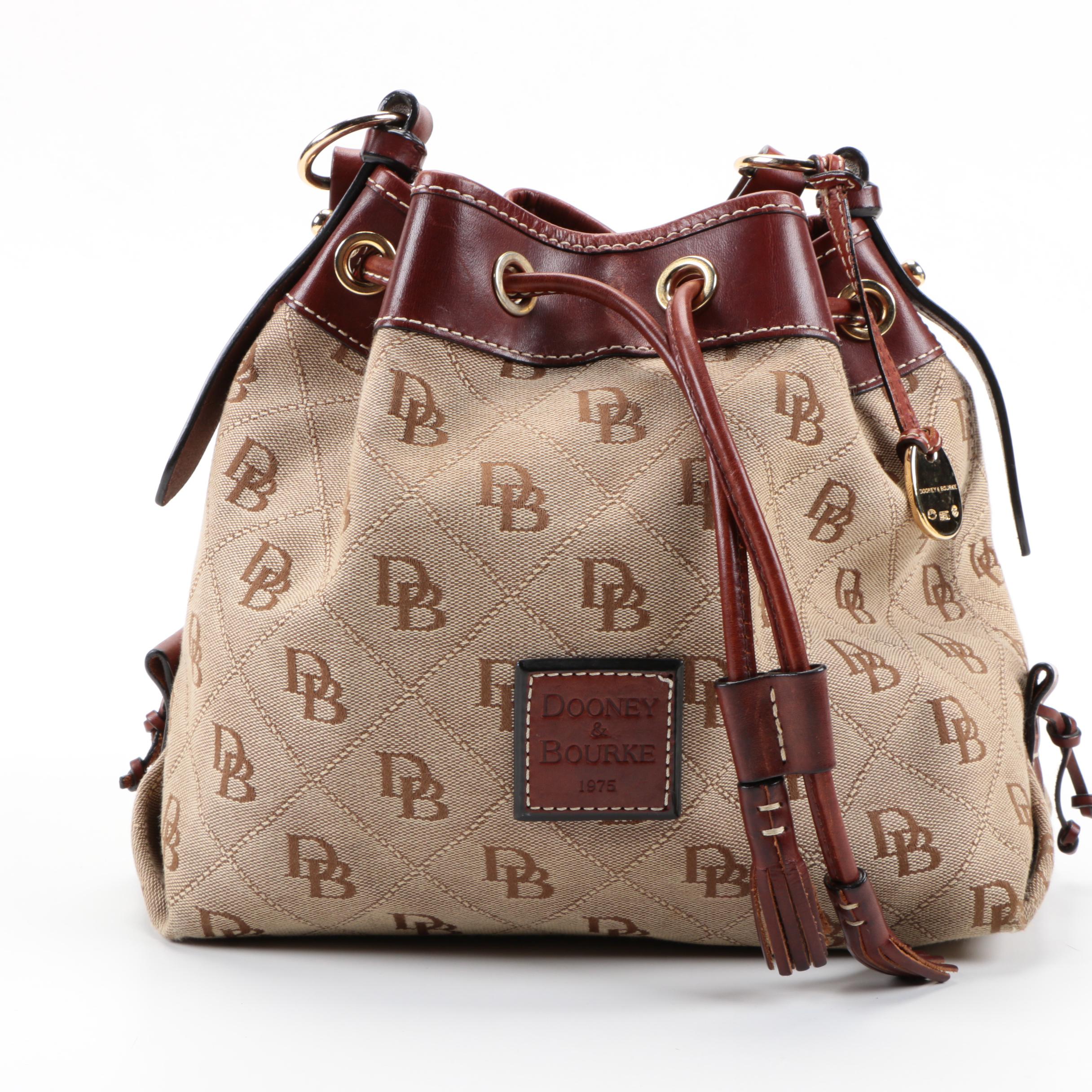 Dooney & Bourke Canvas Monogram Bucket Bag