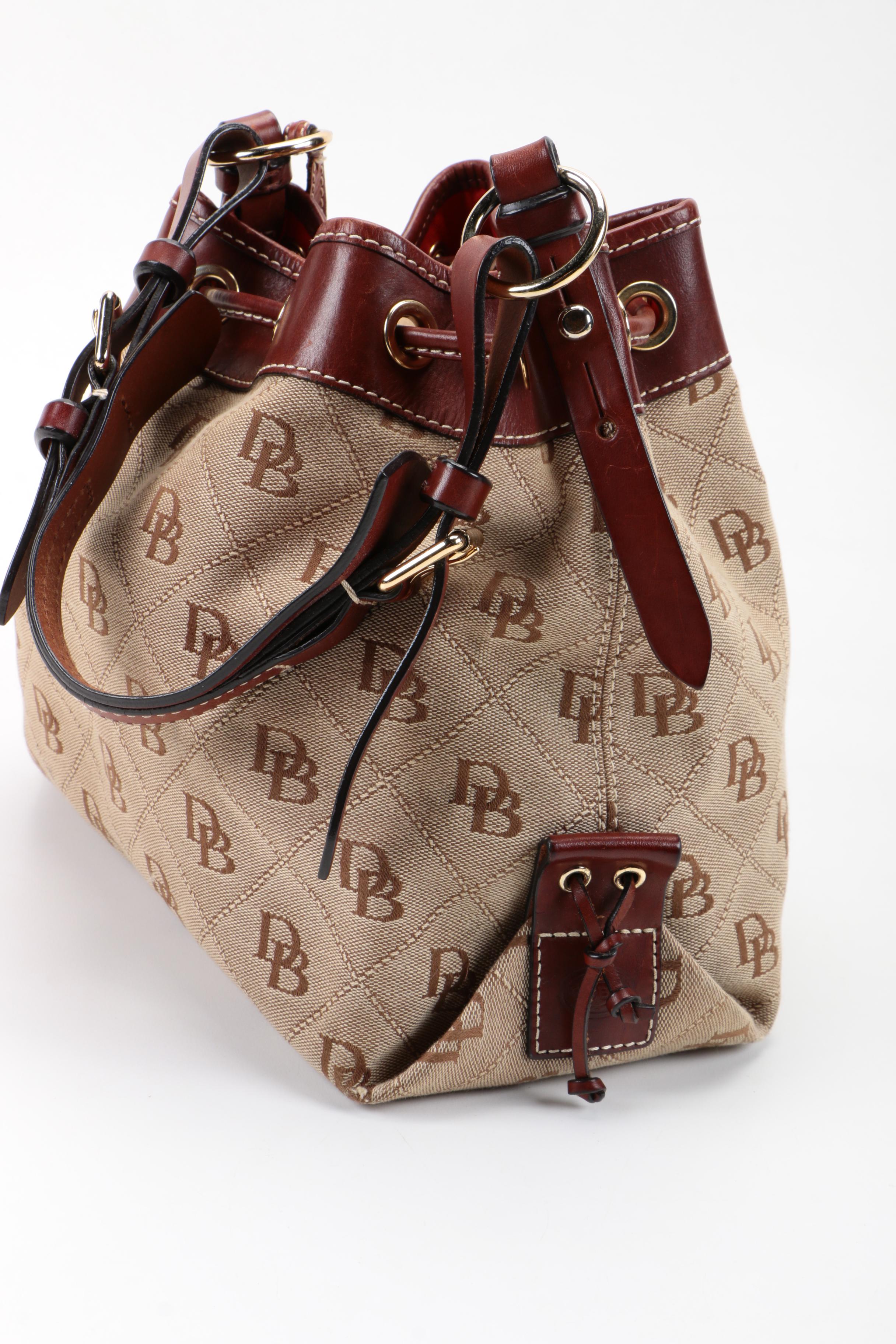 Dooney & Bourke Canvas Monogram Bucket Bag