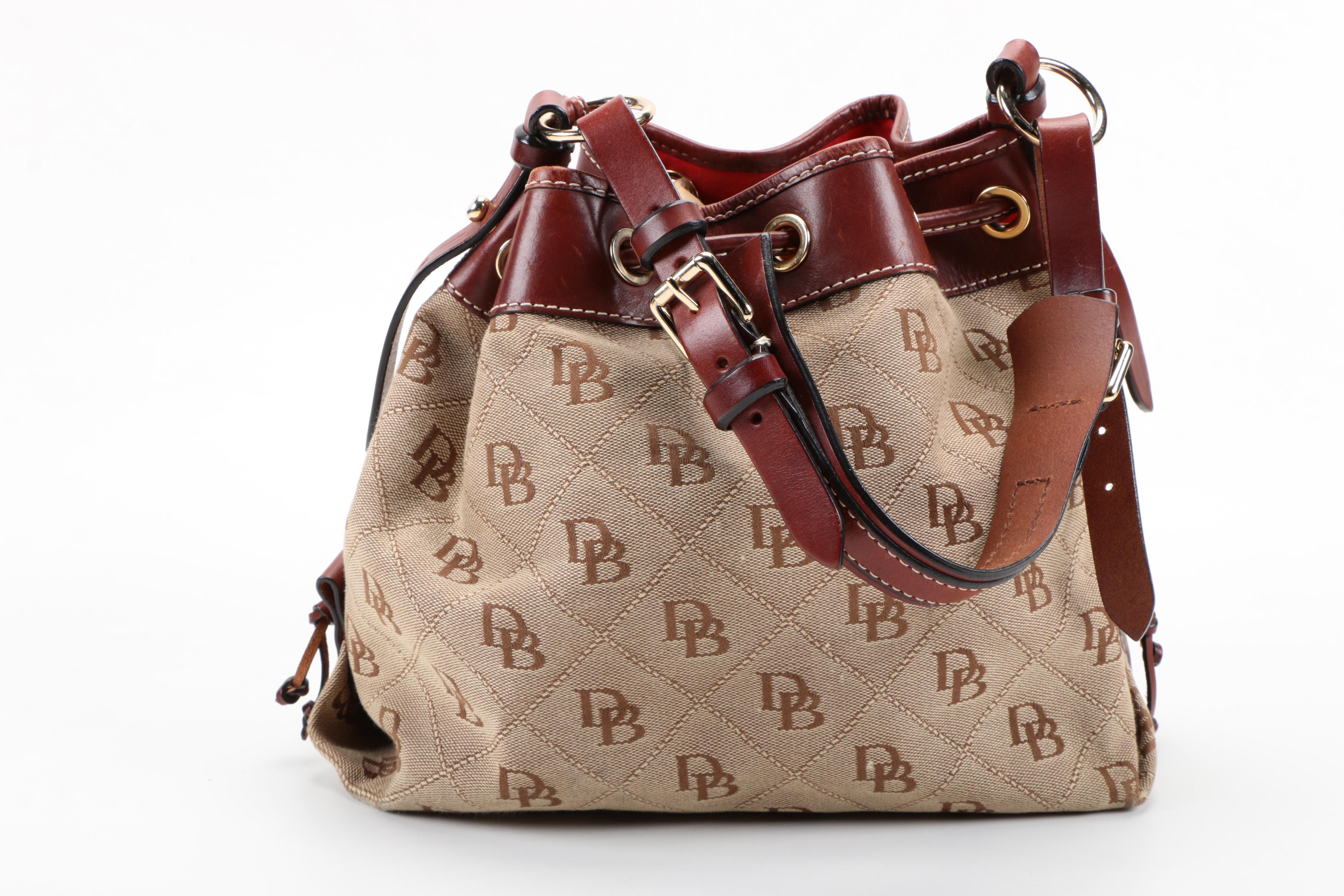 Dooney & Bourke Canvas Monogram Bucket Bag