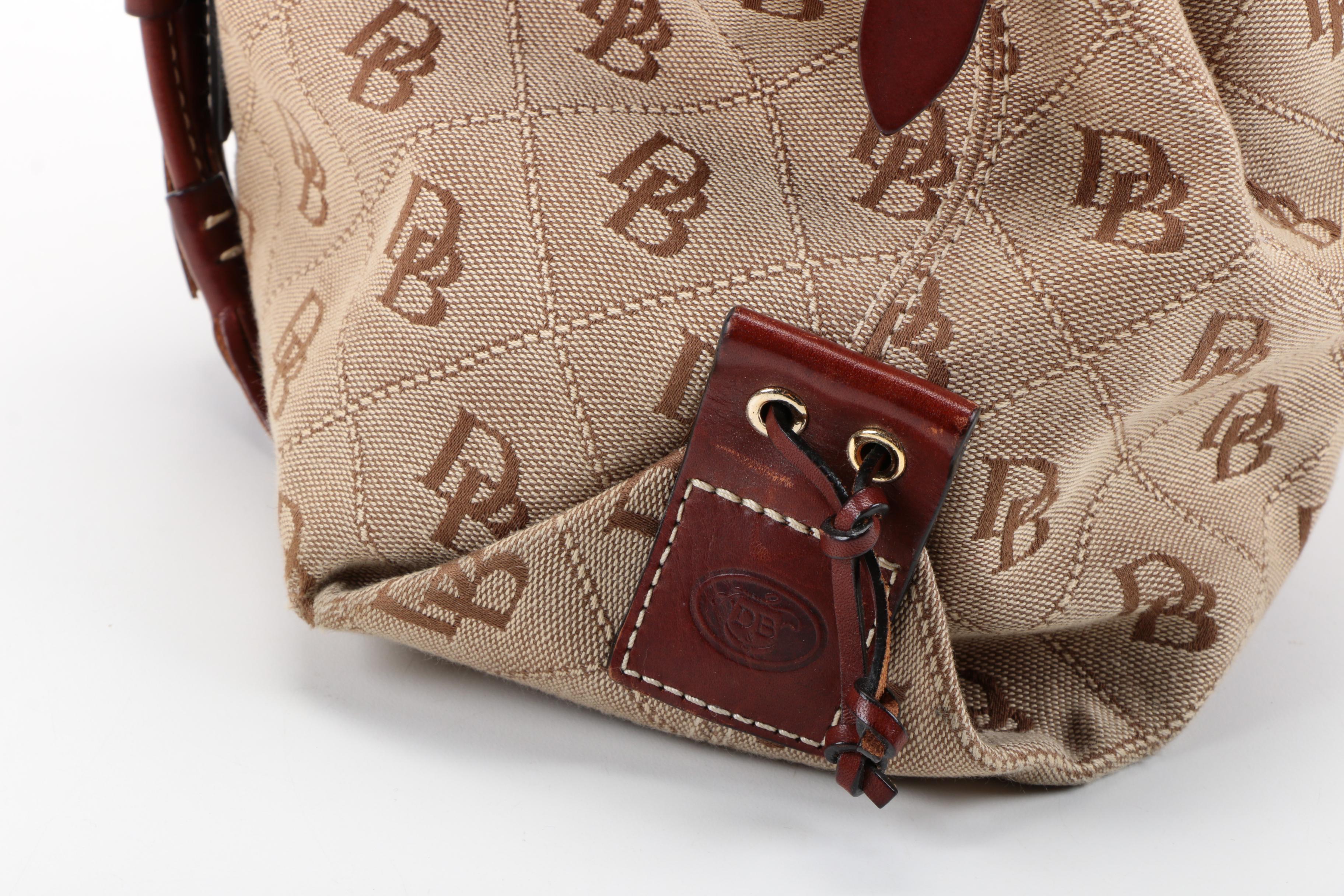 Dooney & Bourke Canvas Monogram Bucket Bag
