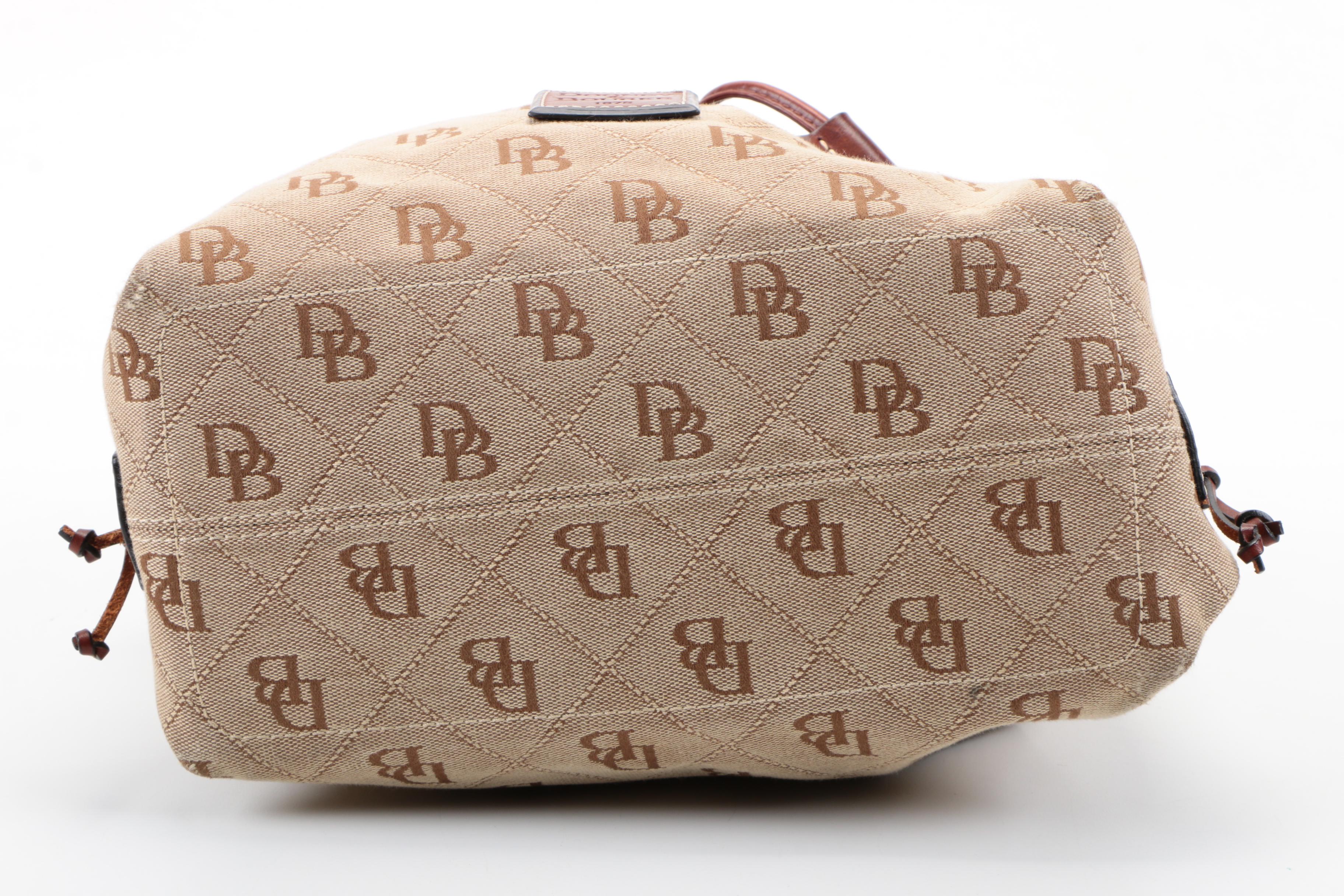 Dooney & Bourke Canvas Monogram Bucket Bag