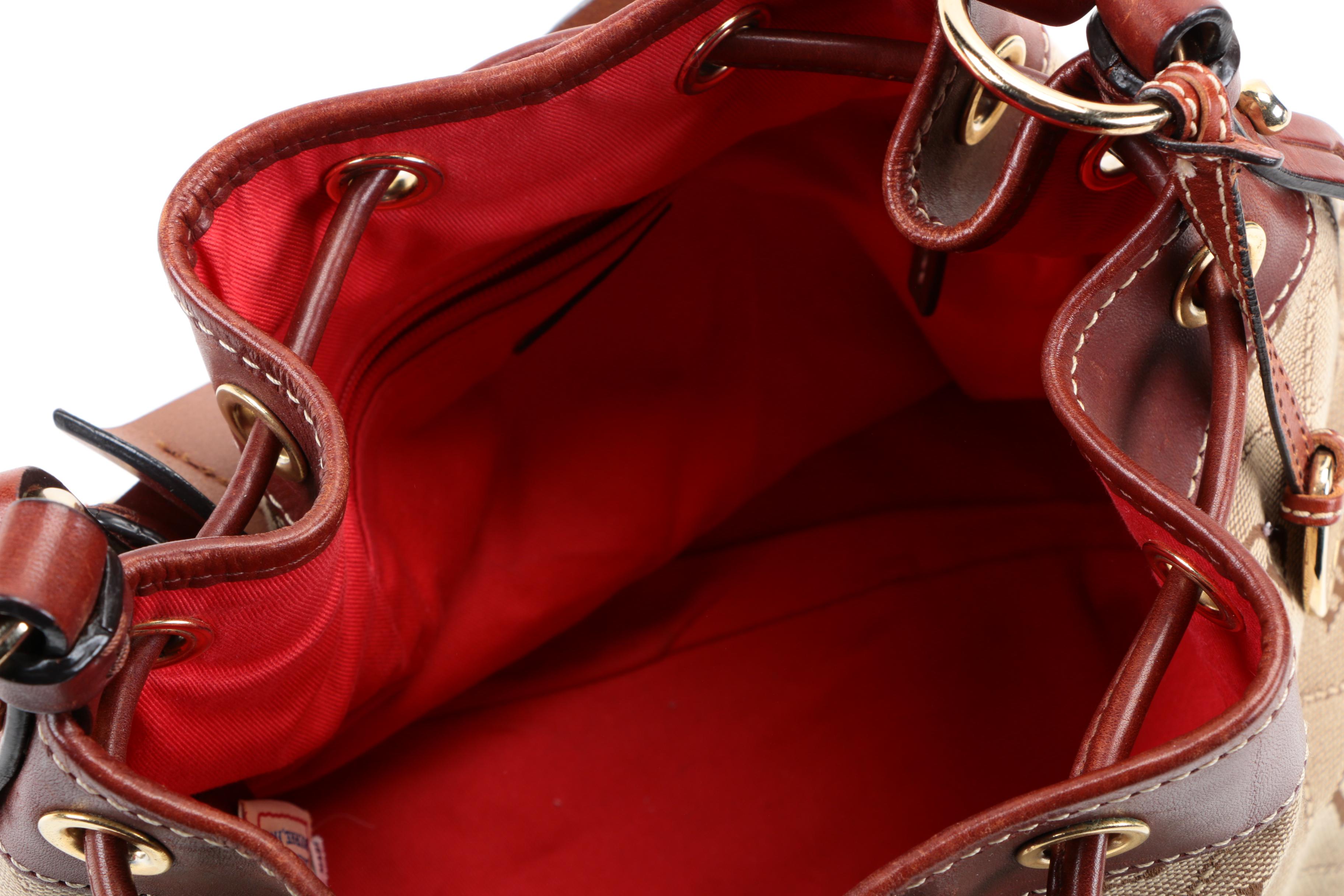 Dooney & Bourke Canvas Monogram Bucket Bag