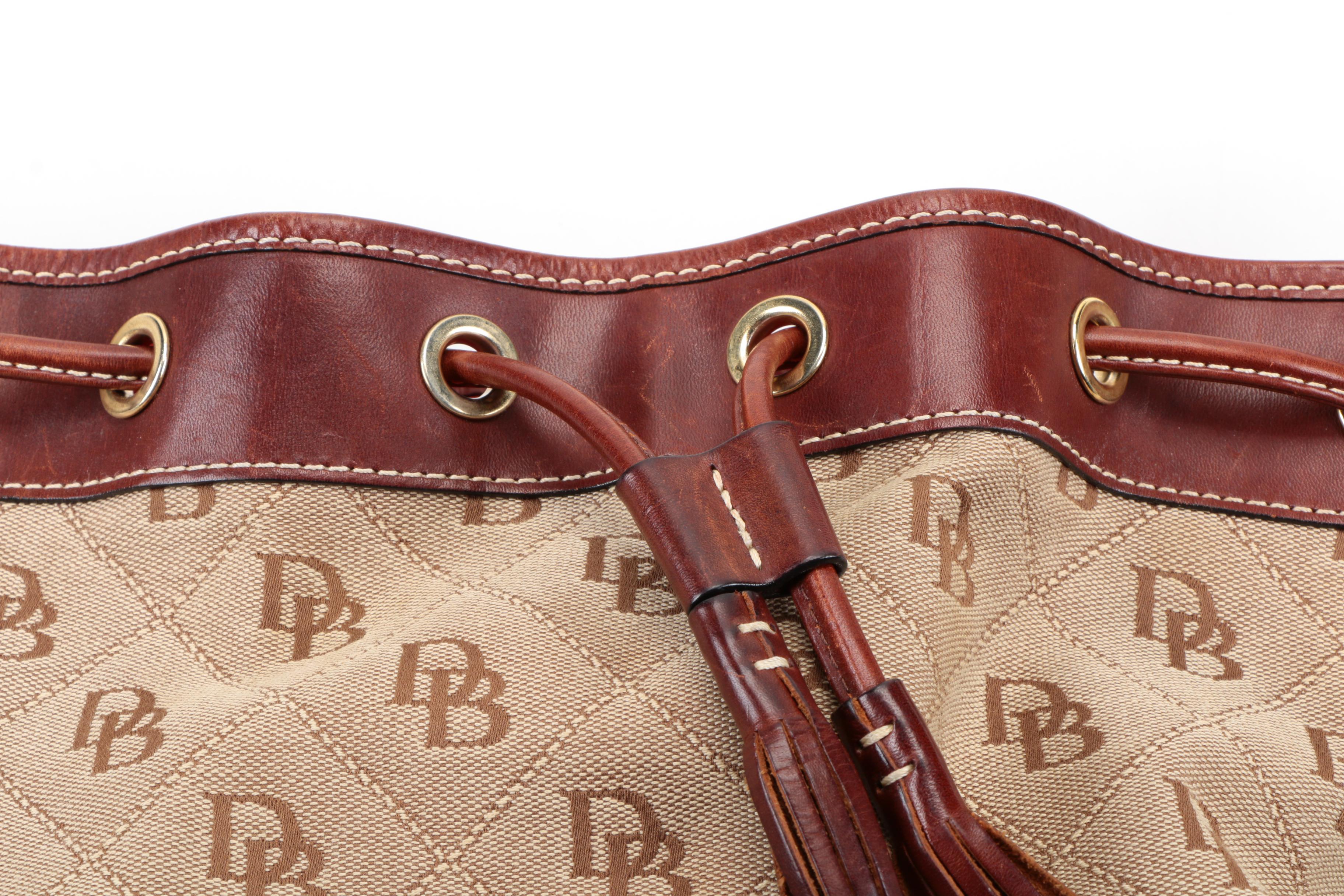 Dooney & Bourke Canvas Monogram Bucket Bag