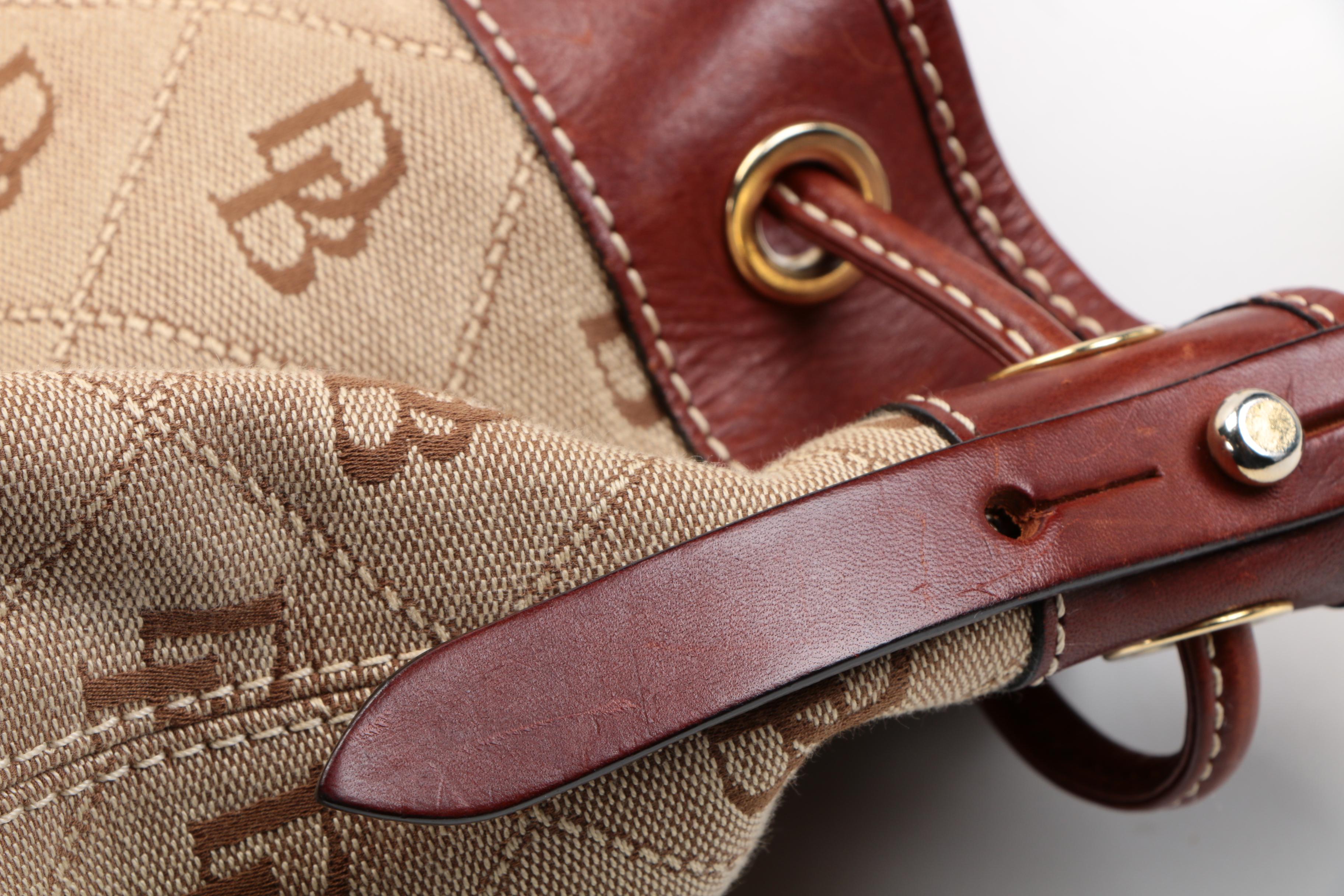 Dooney & Bourke Canvas Monogram Bucket Bag