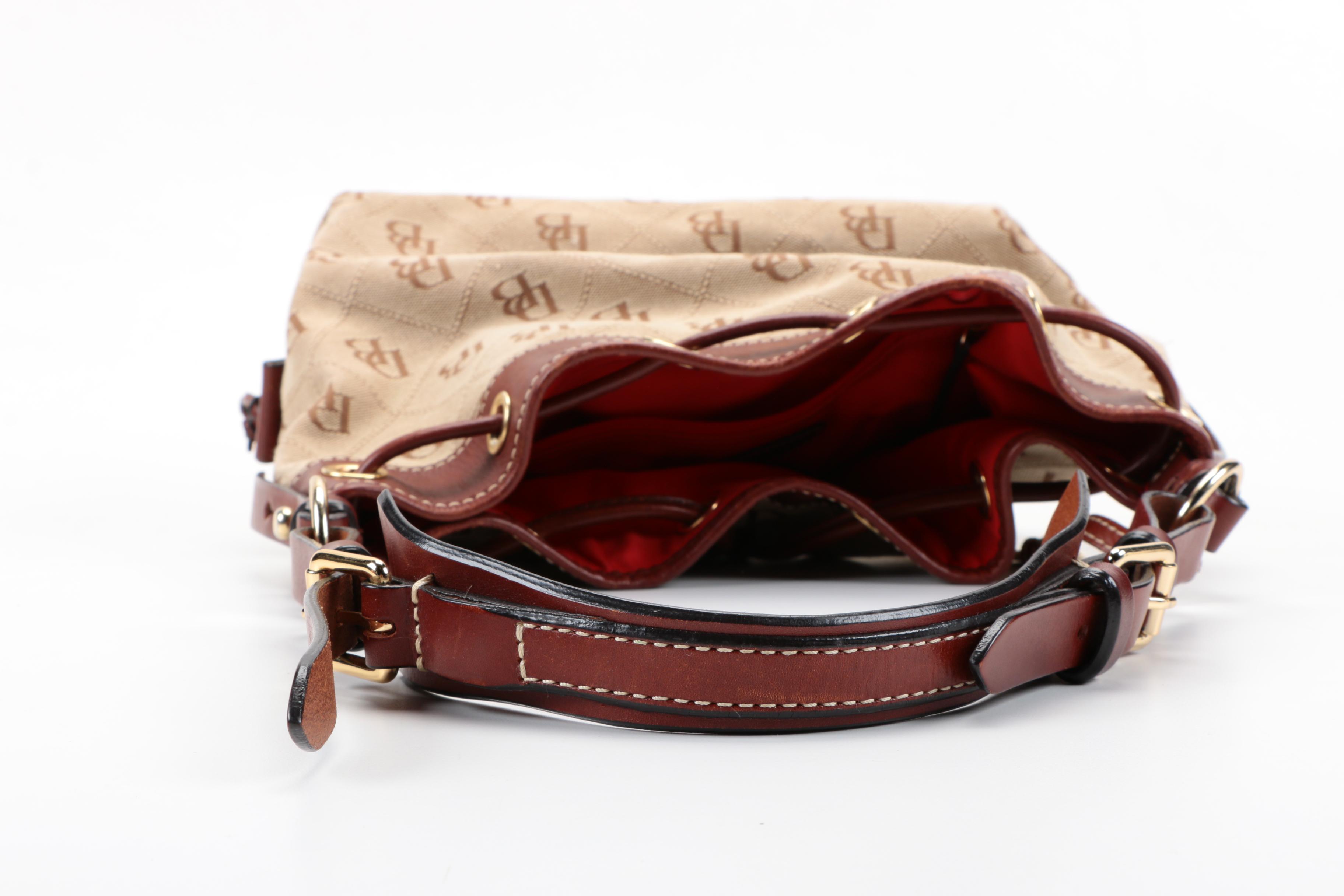 Dooney & Bourke Canvas Monogram Bucket Bag