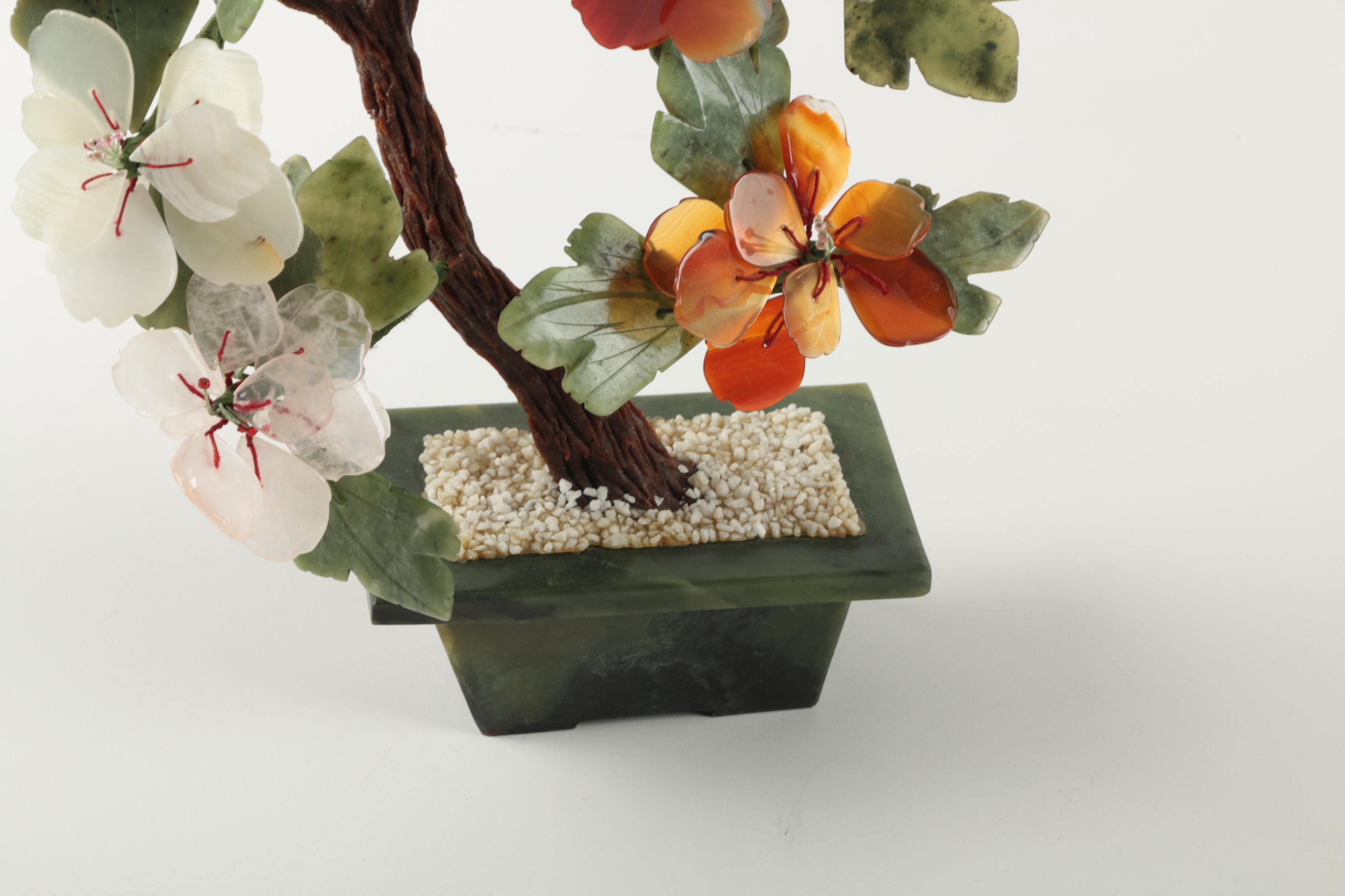Quartz and Serpentine Flowering Tree