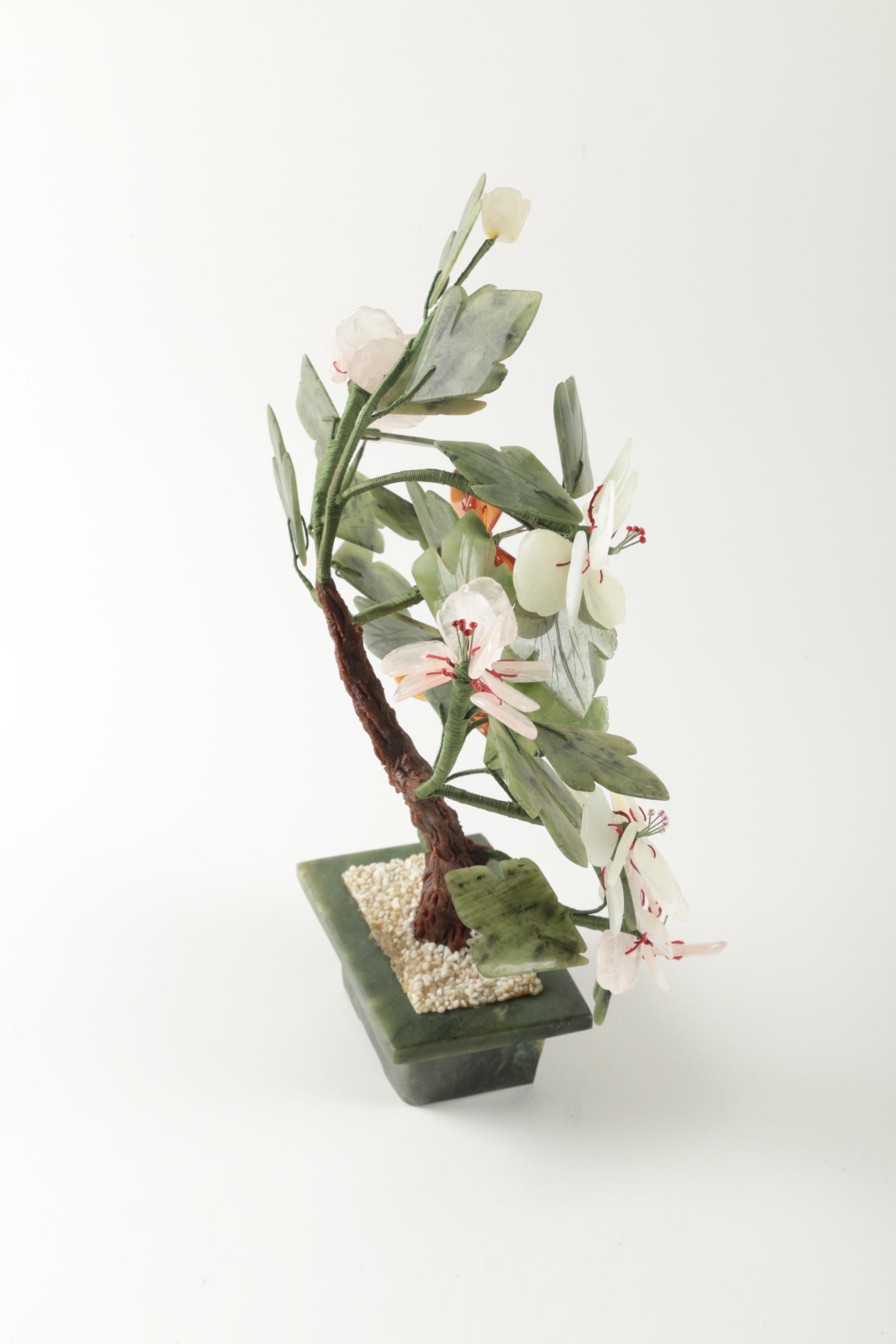Quartz and Serpentine Flowering Tree