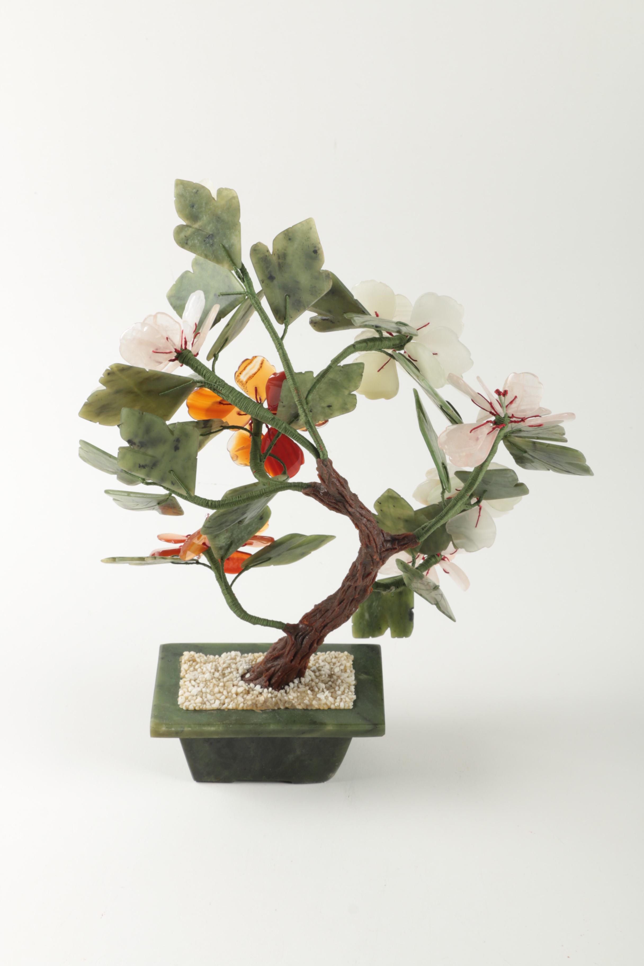 Quartz and Serpentine Flowering Tree