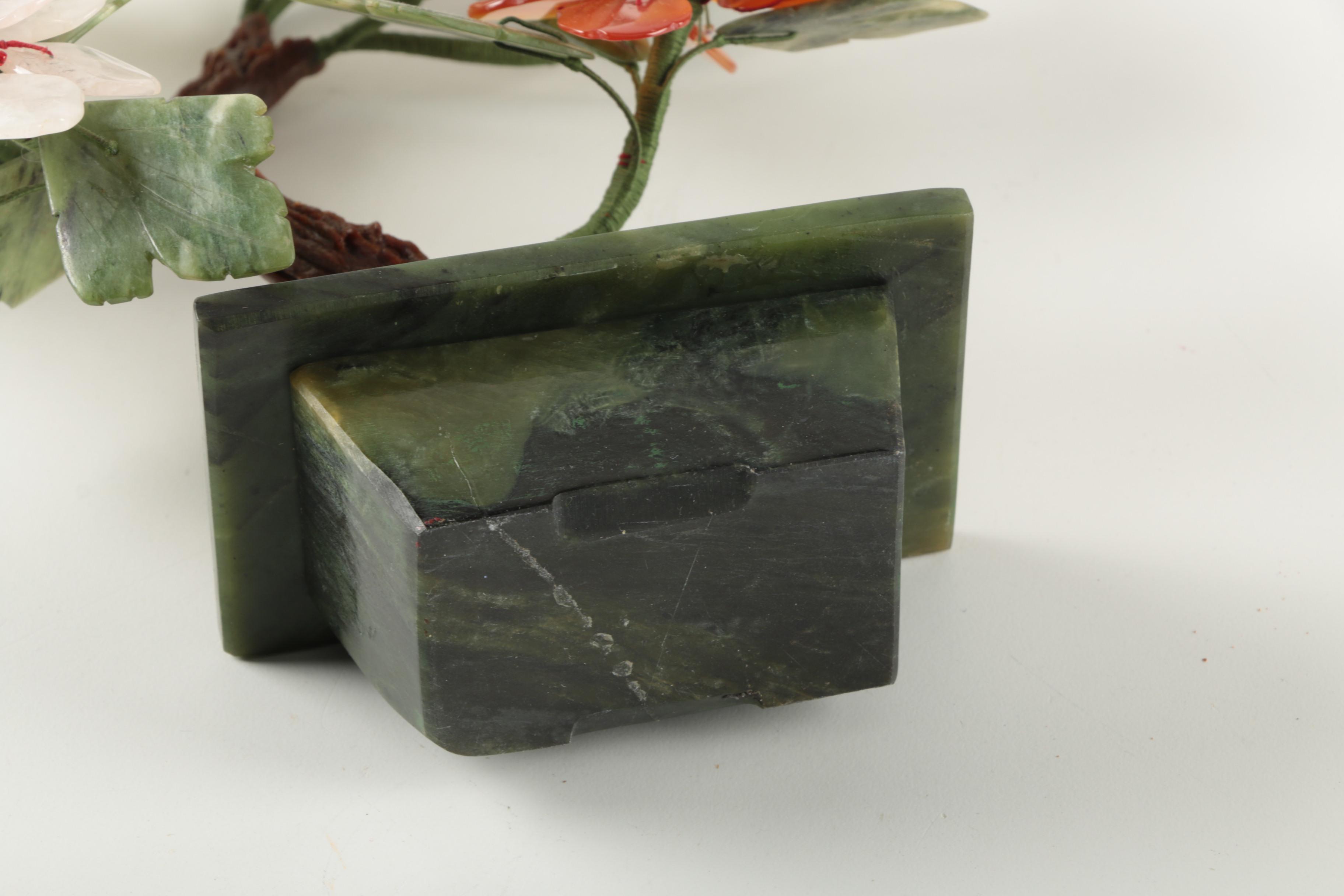 Quartz and Serpentine Flowering Tree