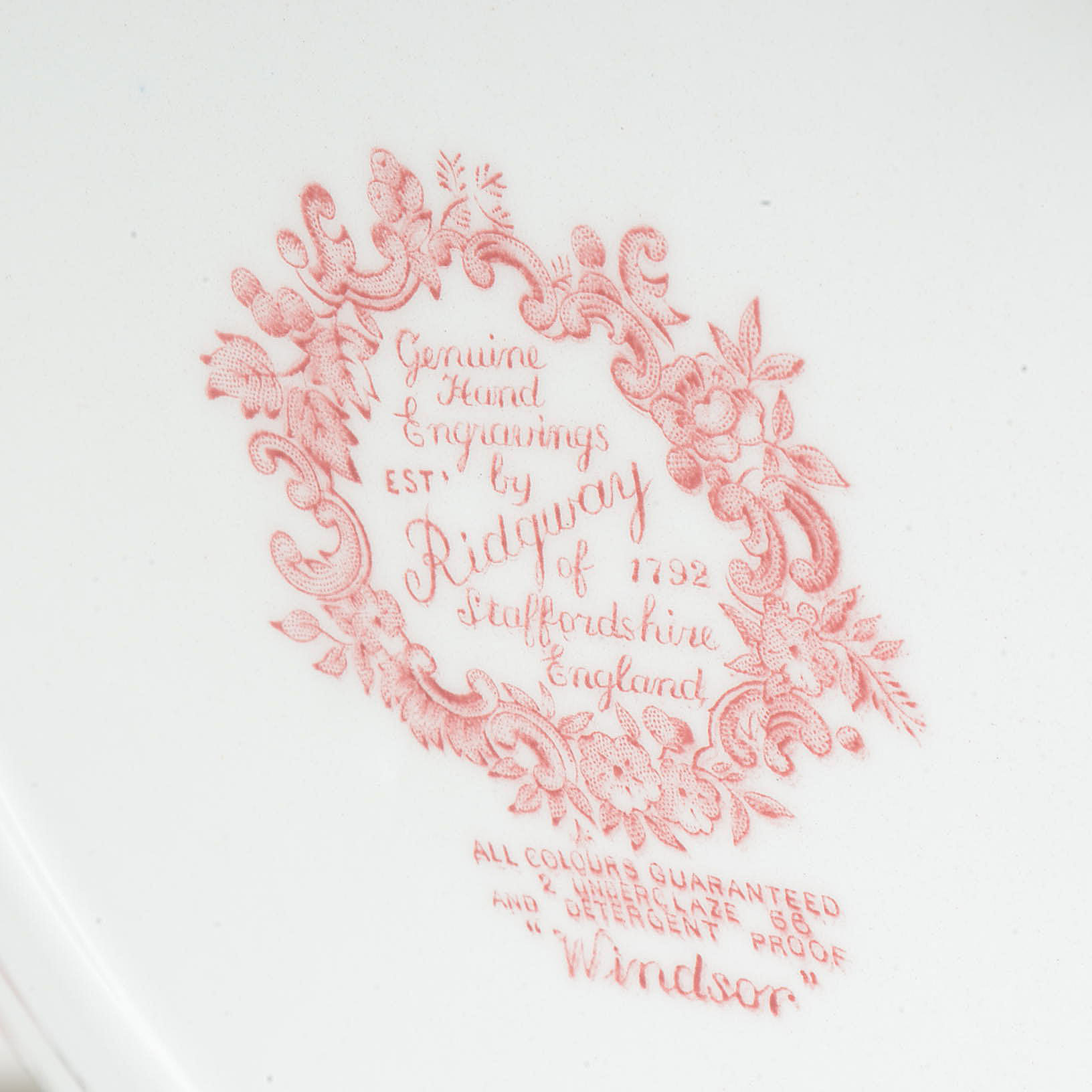 Mixed Collection of Pink Transfereare China including Rideway "Windsor"