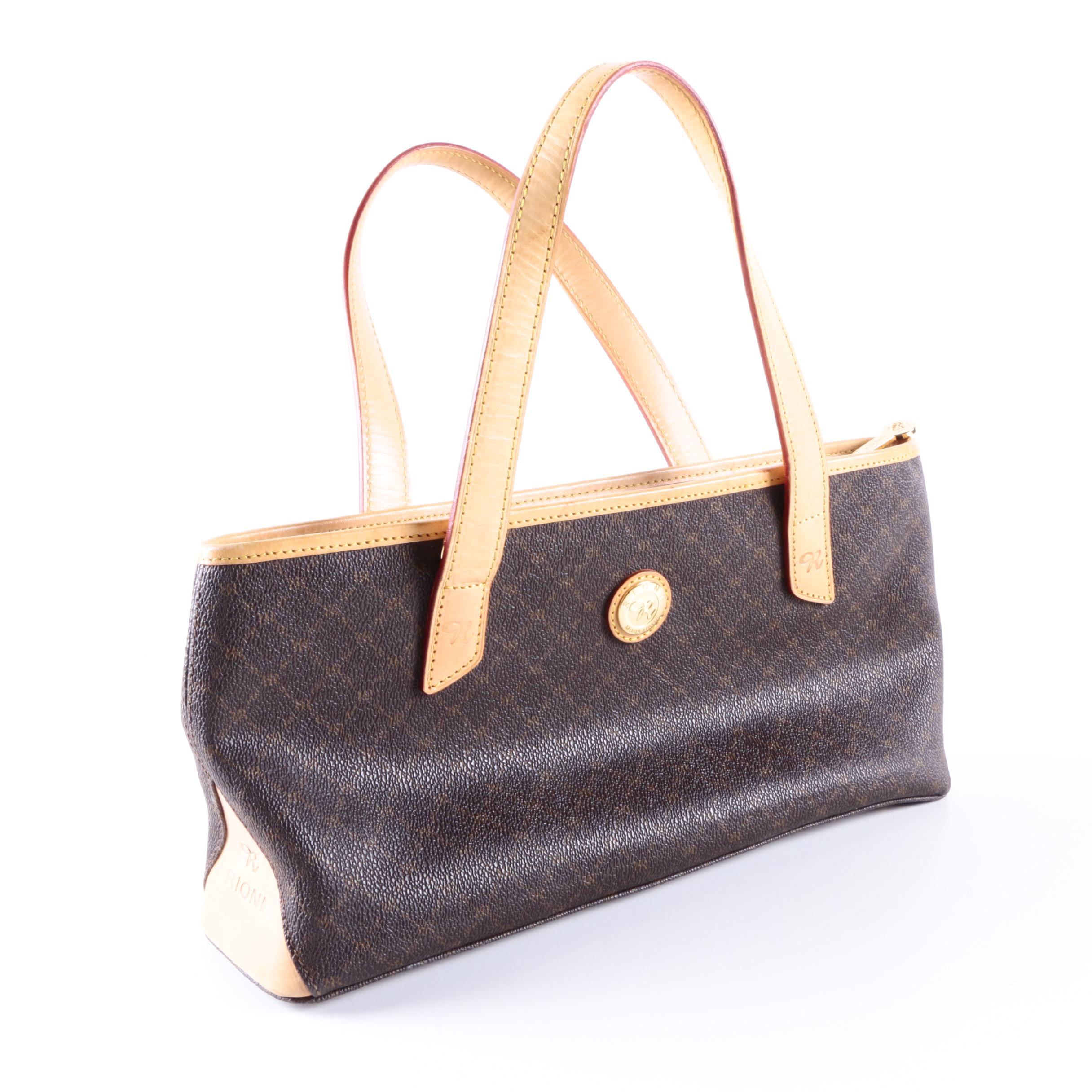 Rioni Canvas and Leather Handbag