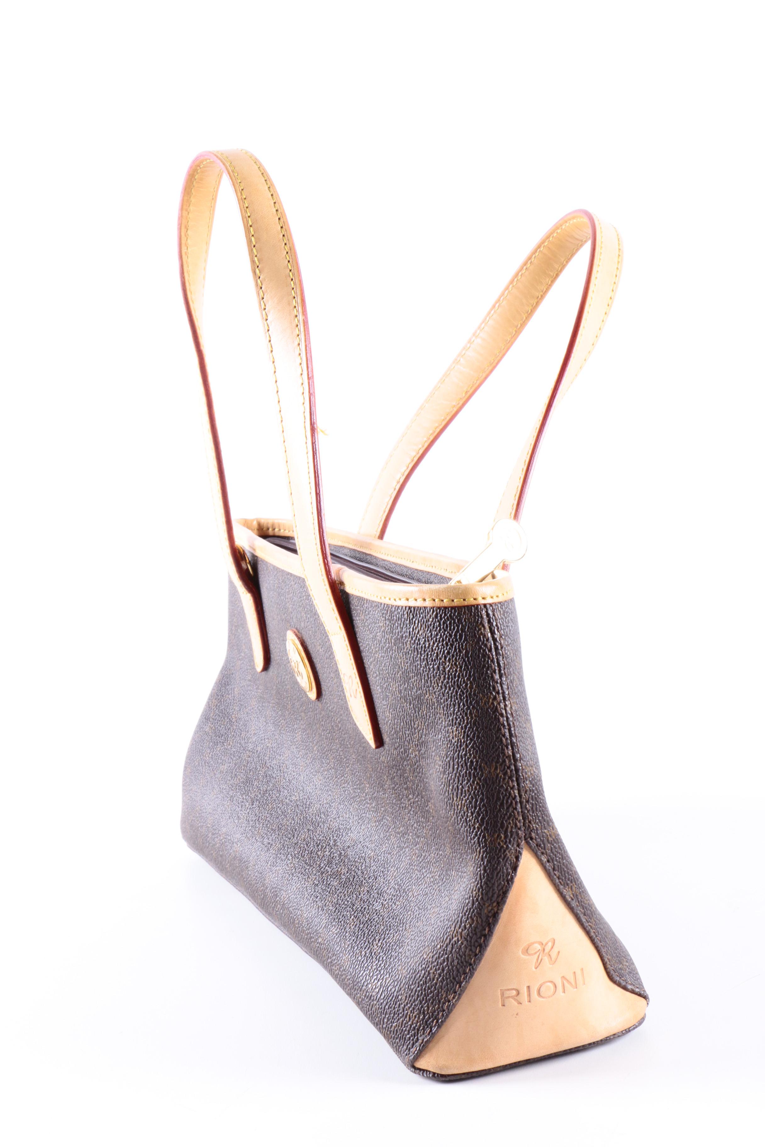 Rioni Canvas and Leather Handbag