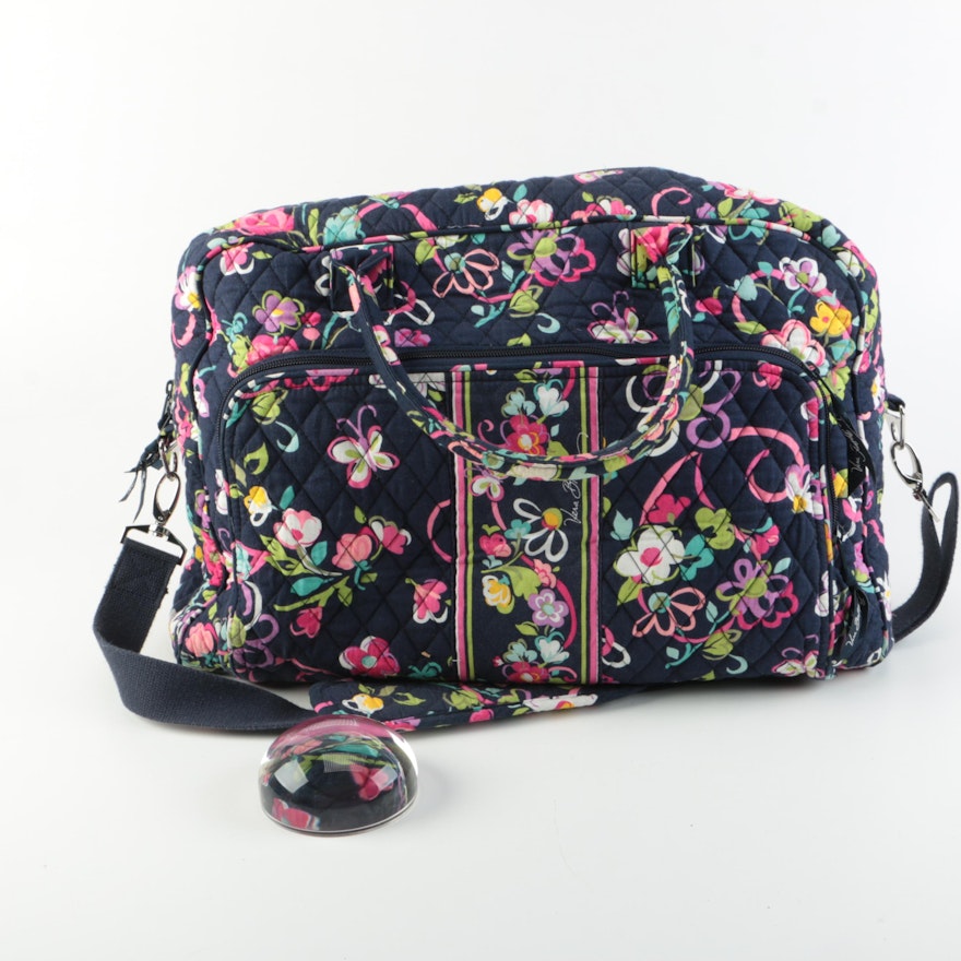 Vera Bradley "Ribbons" Overnight Bag and Paperweight