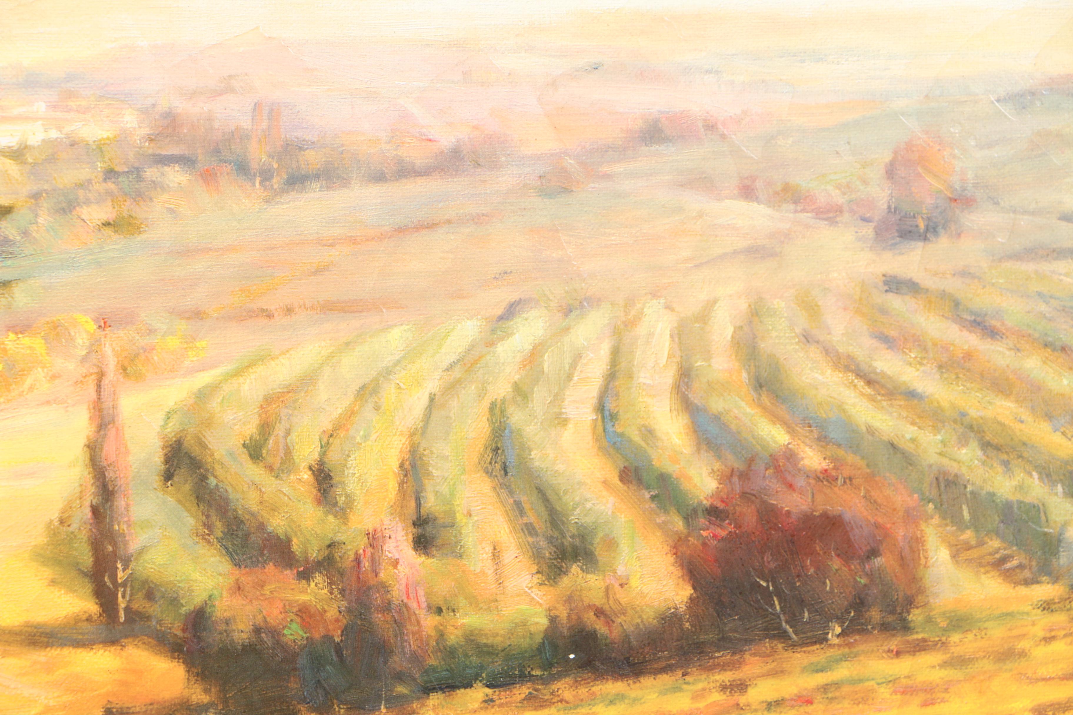 Reproduction Print on Masonite Roberto Lombardi "Red Poppy Panorama"