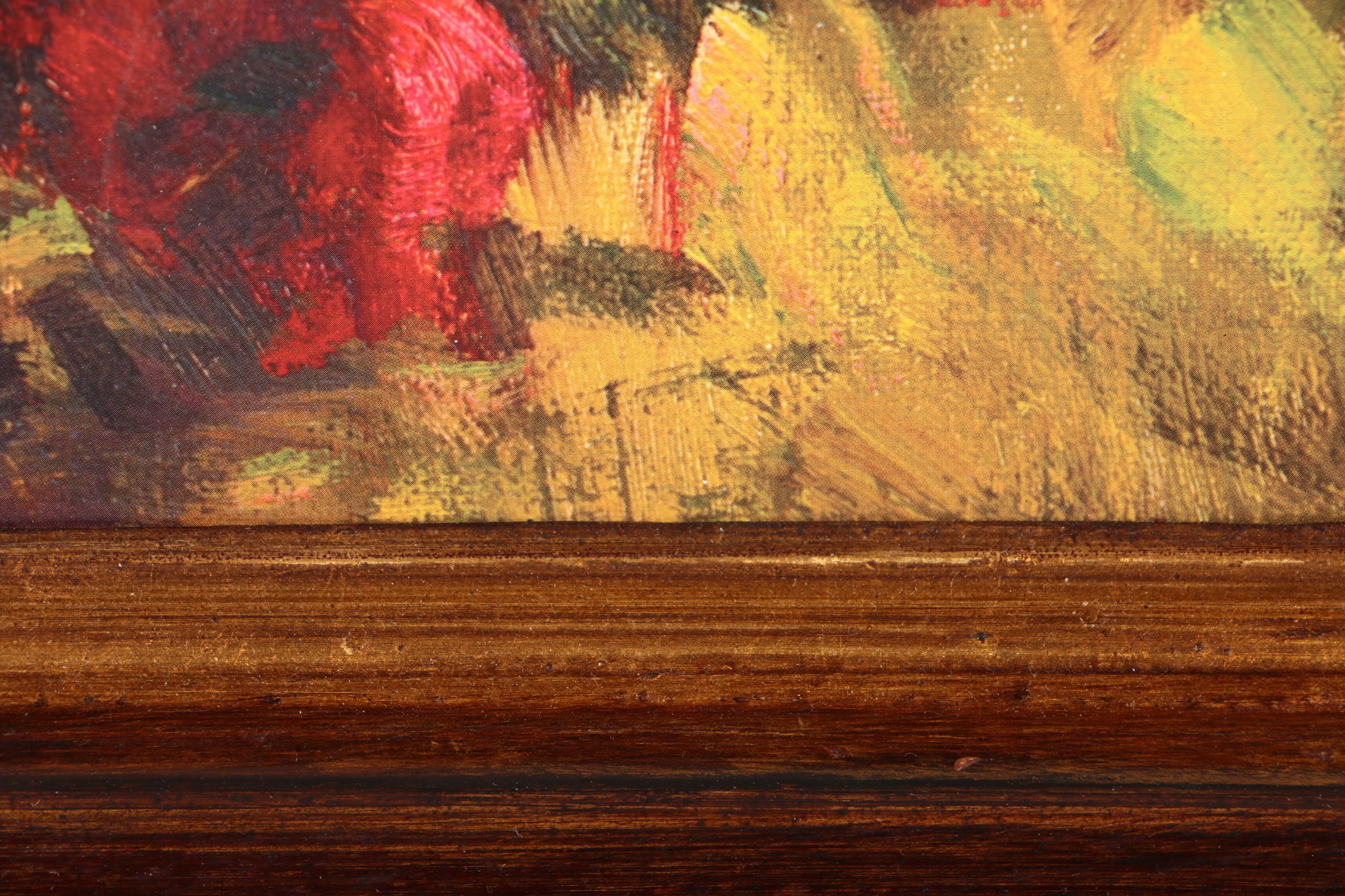 Reproduction Print on Masonite Roberto Lombardi "Red Poppy Panorama"