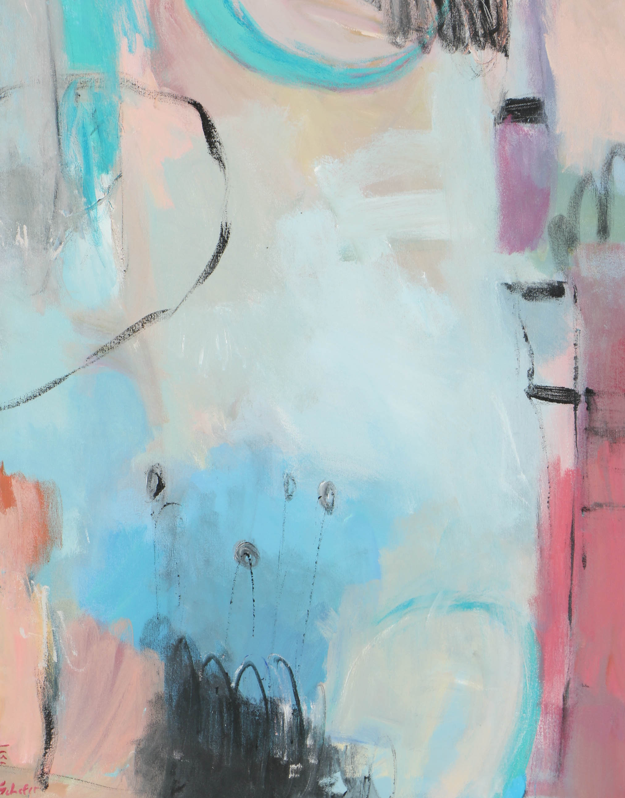 Lisa Schafer Acrylic Painting on Canvas "Fun House 1"