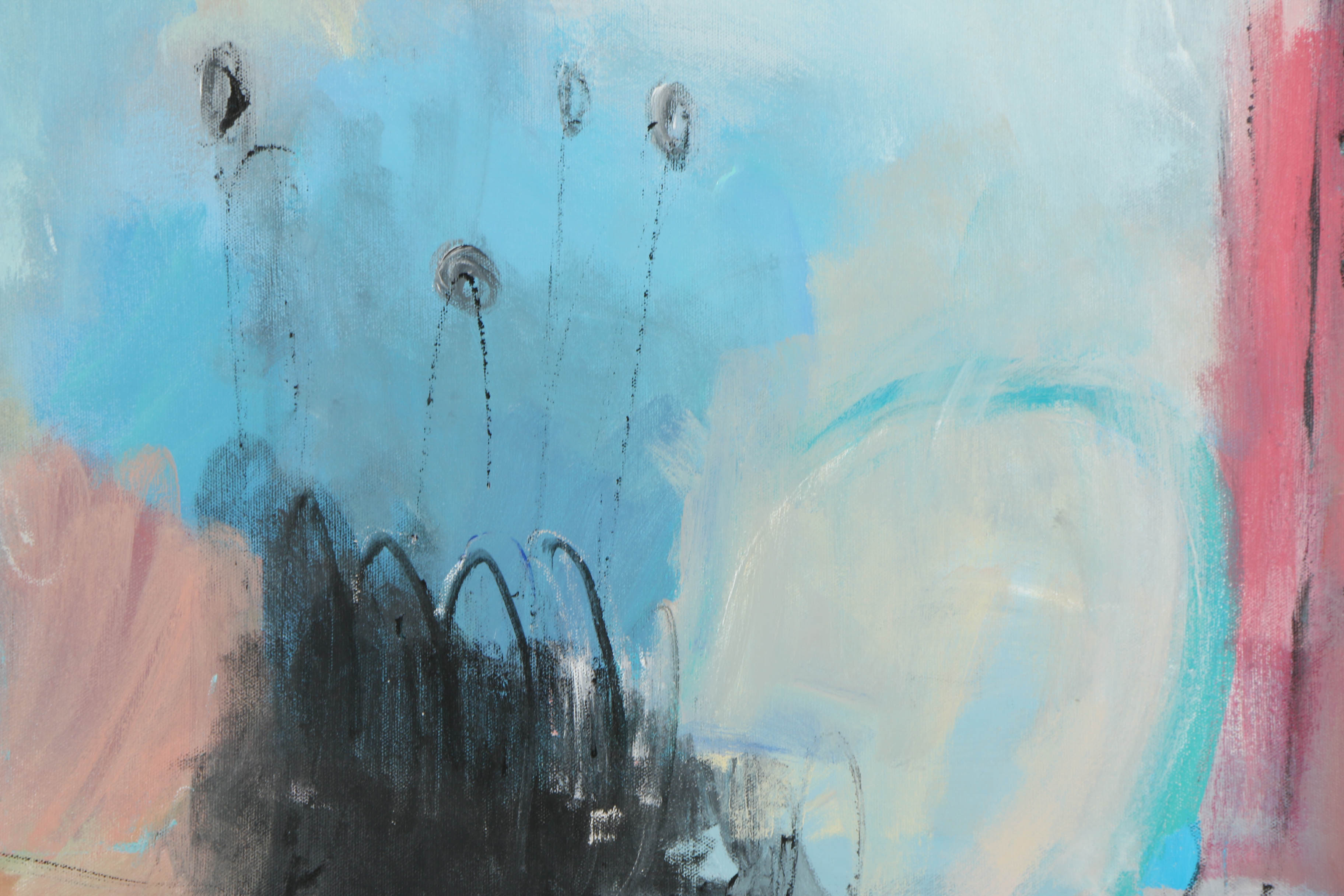 Lisa Schafer Acrylic Painting on Canvas "Fun House 1"