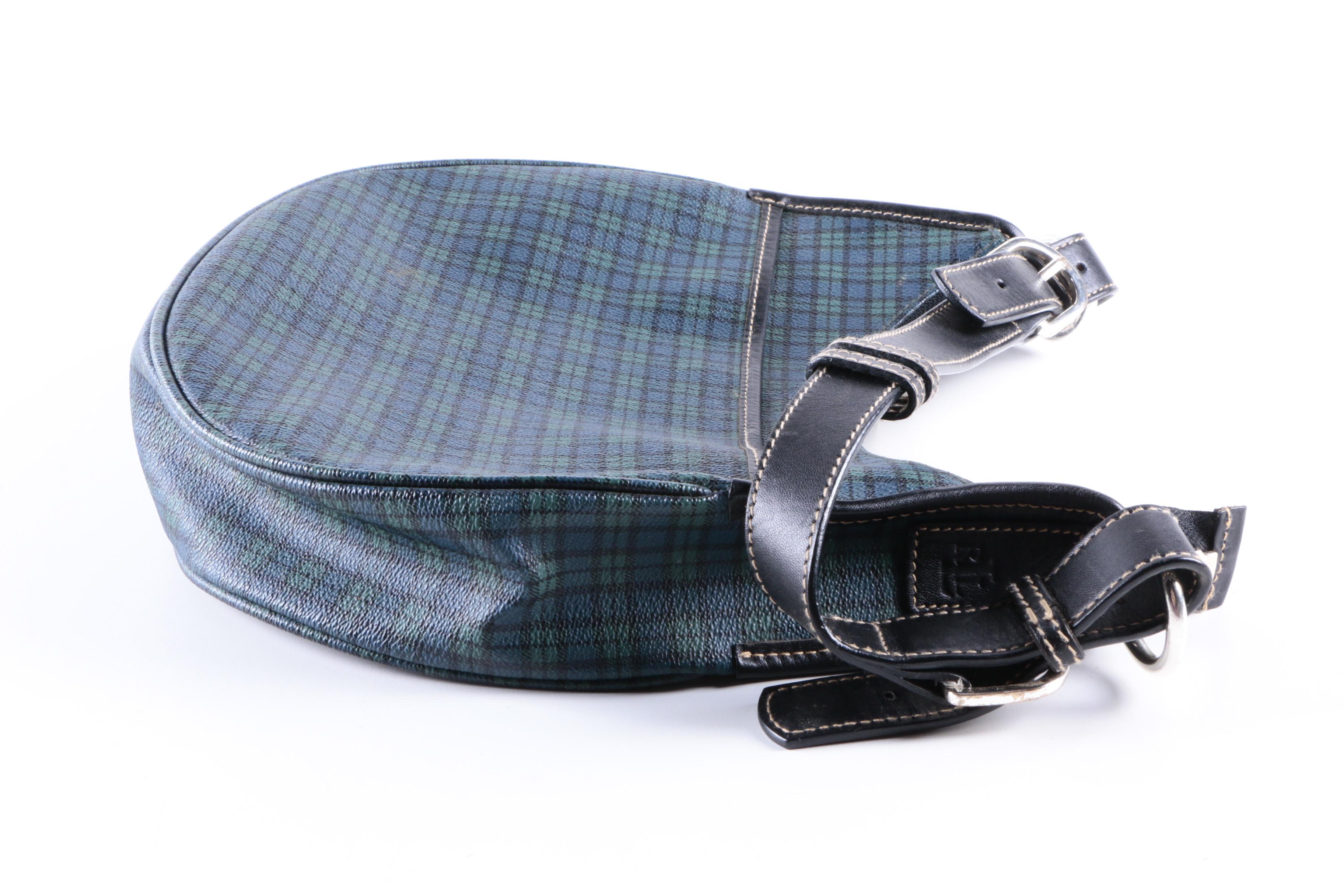 Lauren Ralph Lauren Plaid Coated Canvas Shoulder Bag
