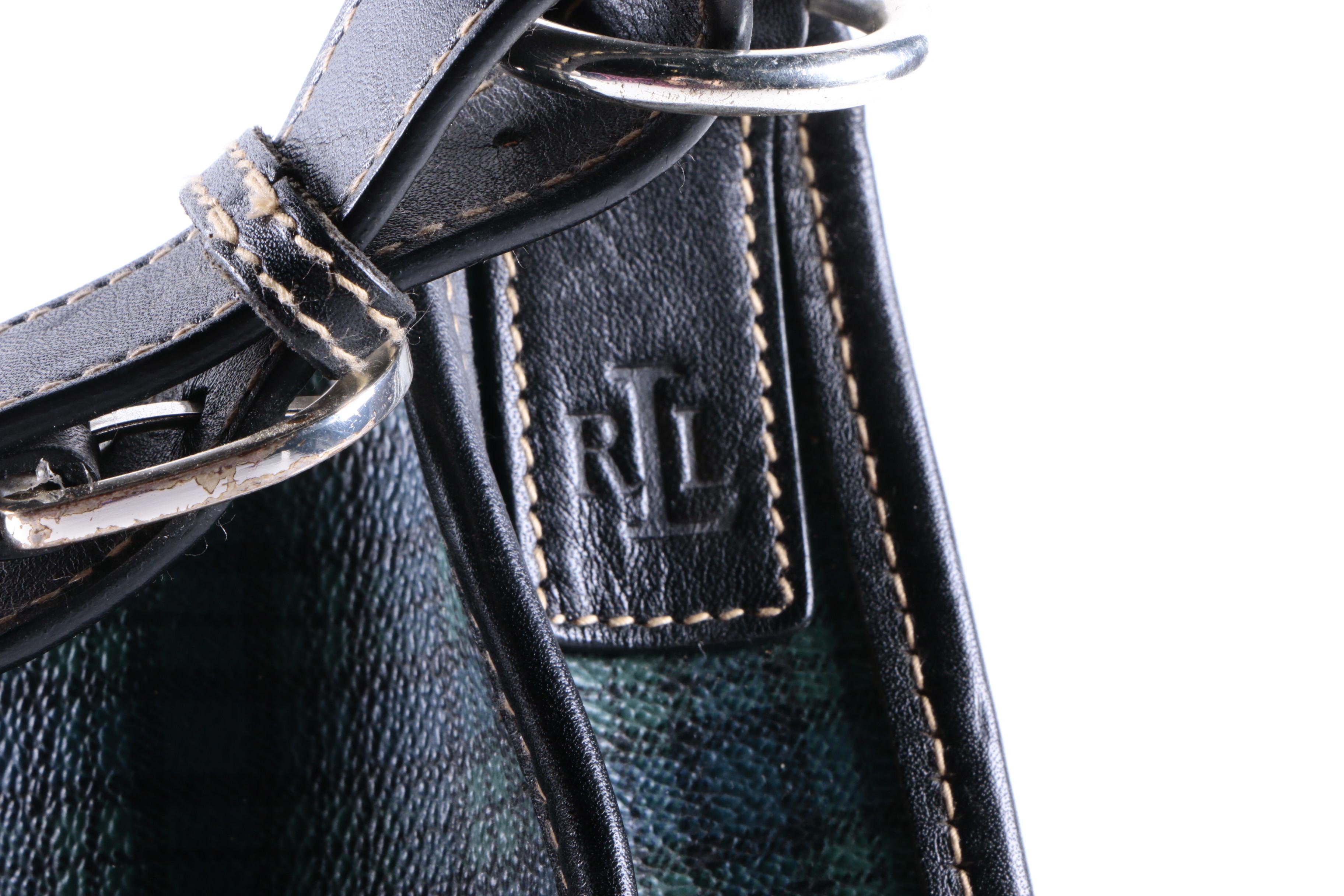 Lauren Ralph Lauren Plaid Coated Canvas Shoulder Bag