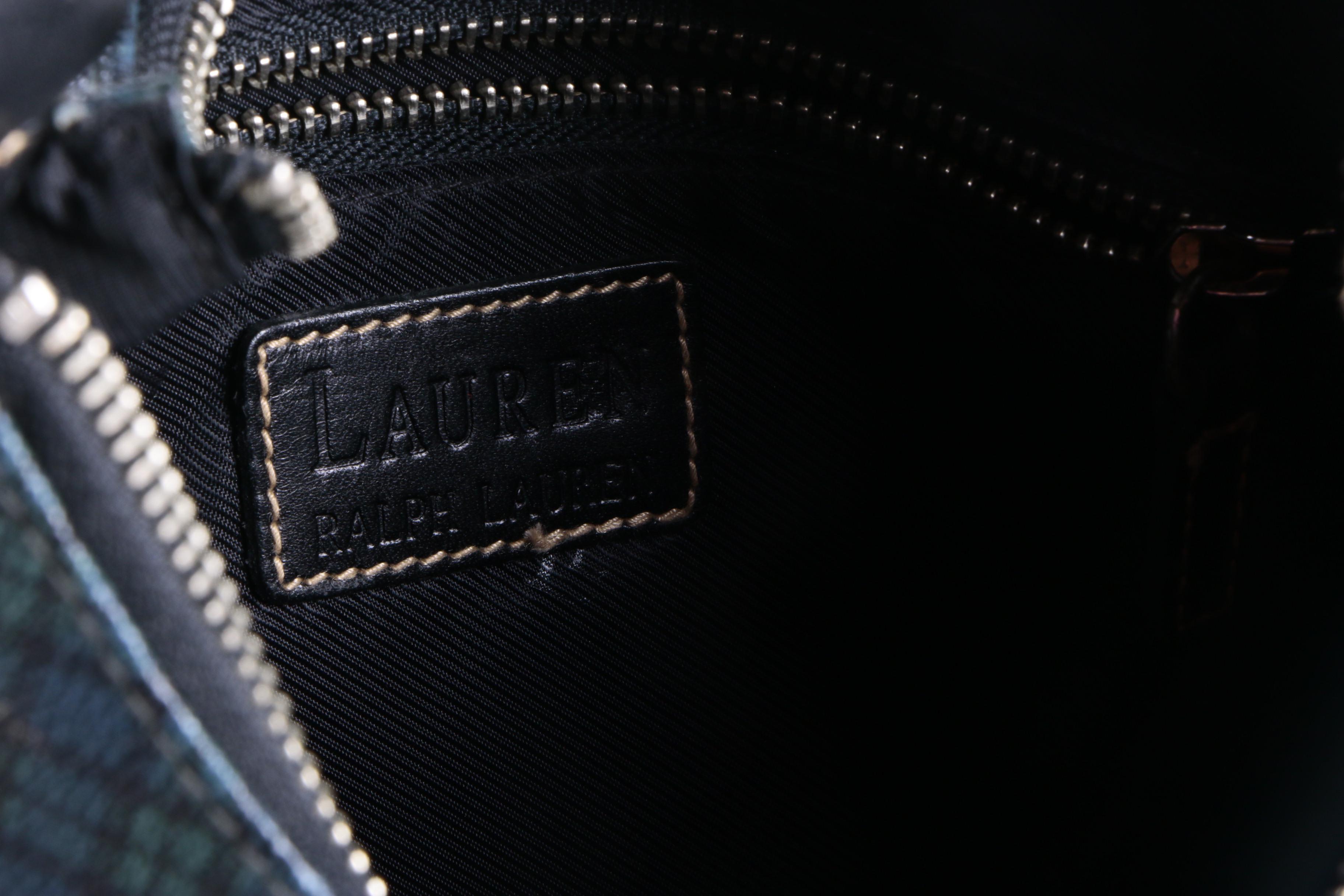 Lauren Ralph Lauren Plaid Coated Canvas Shoulder Bag